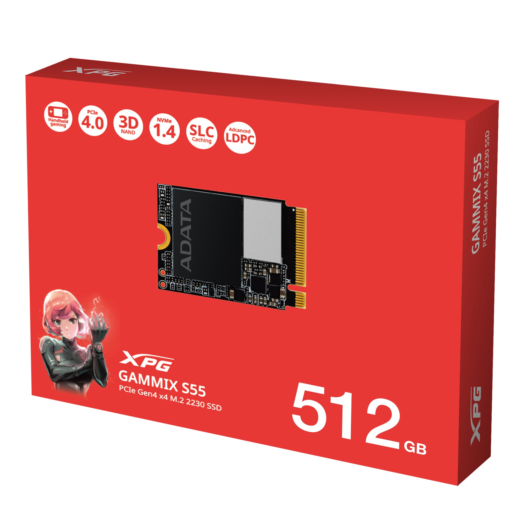 XPG SGAMMIXS55-512G-C disque SSD 512 Go M.2 PCI Express 4.0 NVMe 3D NAND