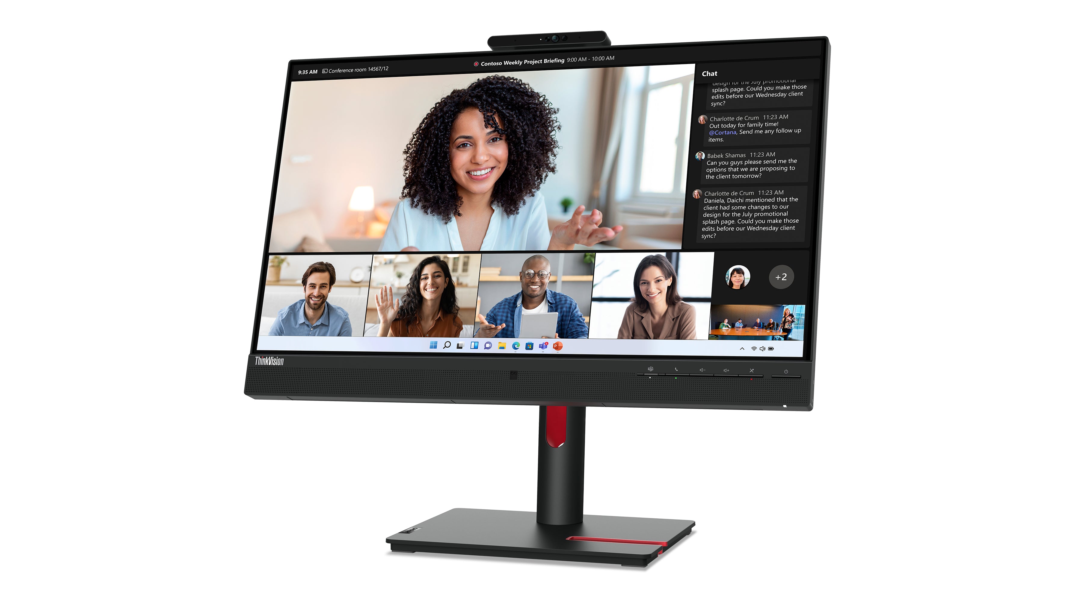 Lenovo ThinkVision T24mv-30 LED display 60,5 cm (23.8") 1920 x 1080 pixels Full HD Noir