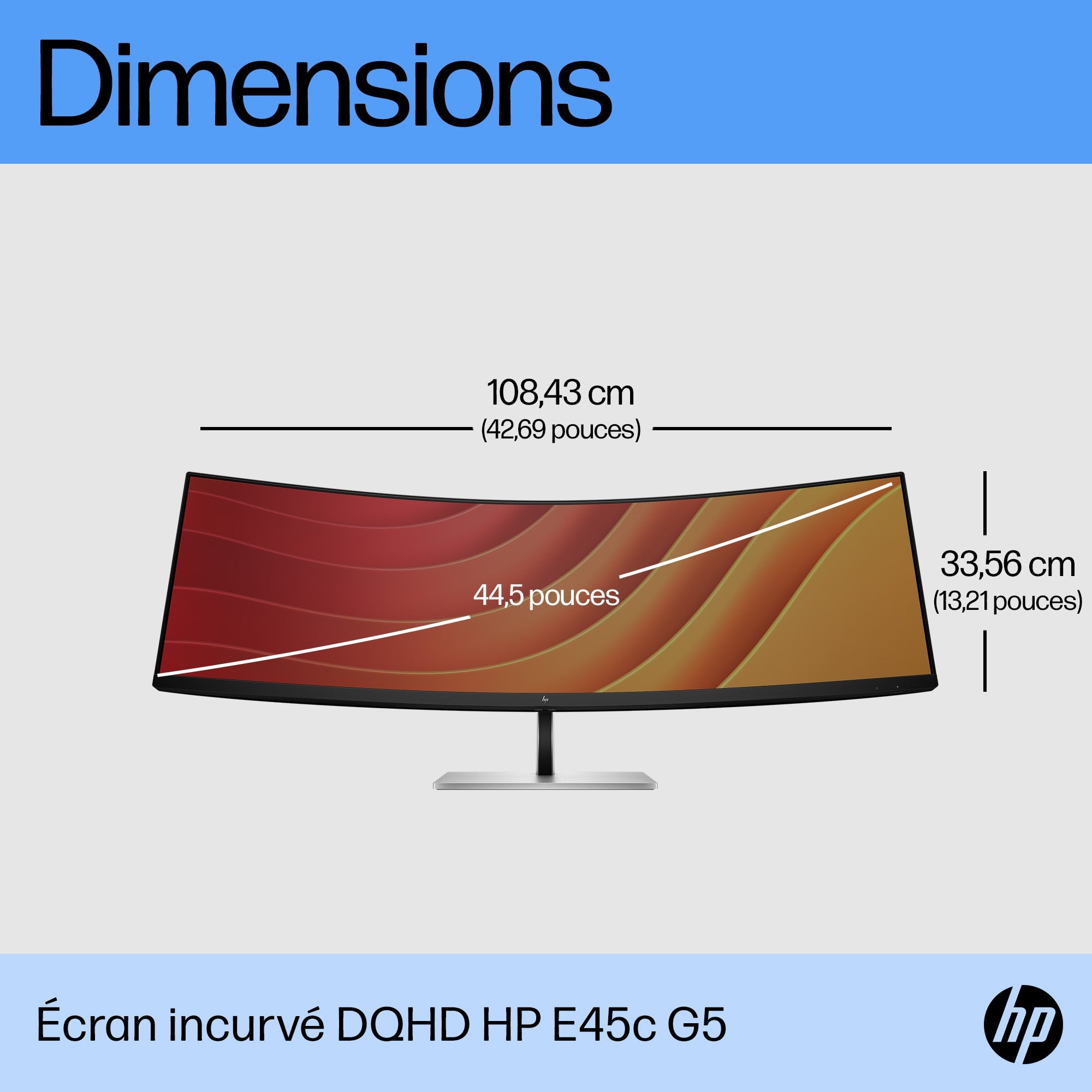 HP Écran incurvé DQHD E45c G5
