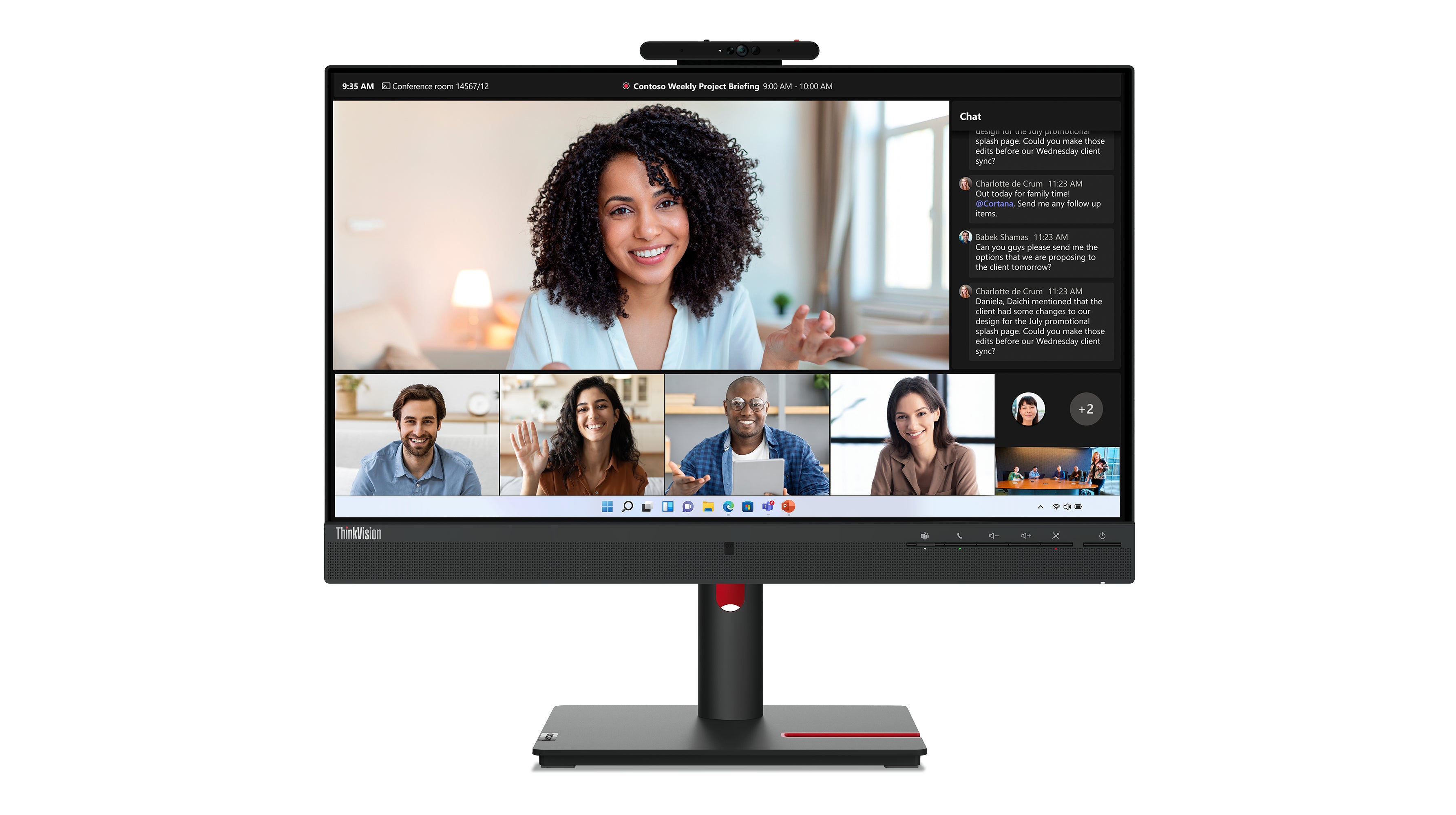 Lenovo ThinkVision T24mv-30 LED display 60,5 cm (23.8") 1920 x 1080 pixels Full HD Noir
