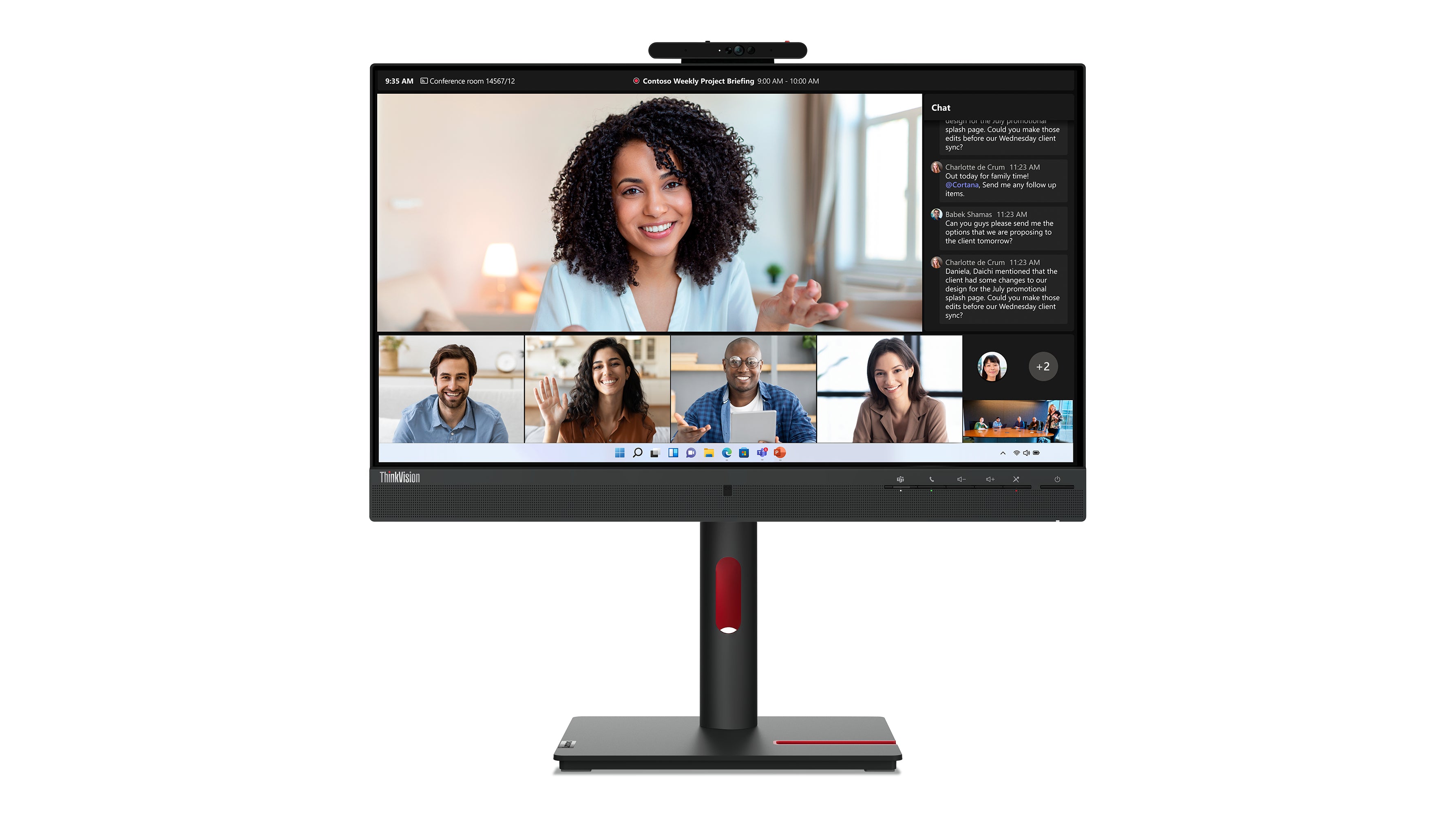 Lenovo ThinkVision T24mv-30 LED display 60,5 cm (23.8") 1920 x 1080 pixels Full HD Noir