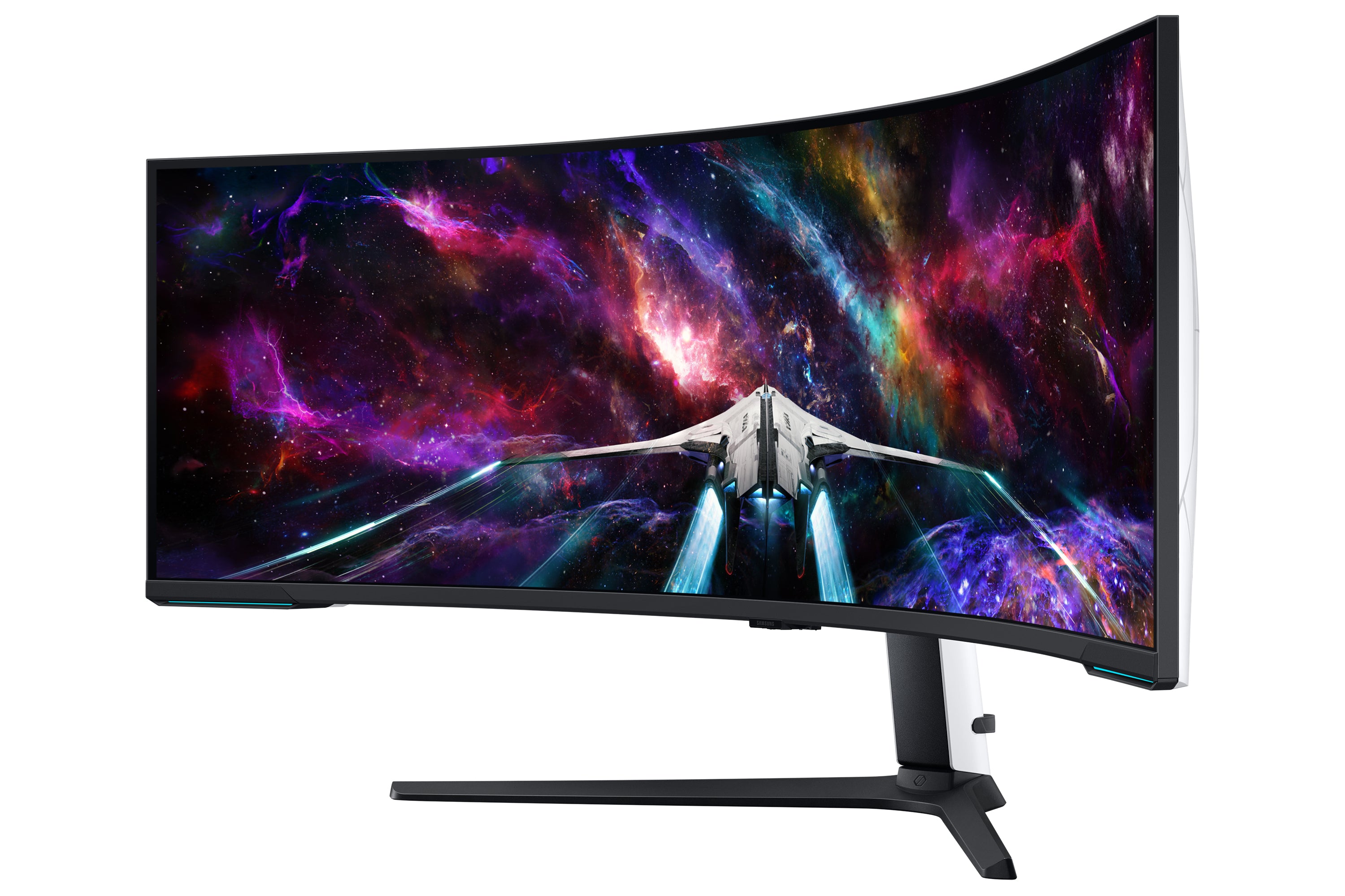 Samsung G95NC LED display 144,8 cm (57") 7680 x 2160 pixels Dual UHD QLED Blanc