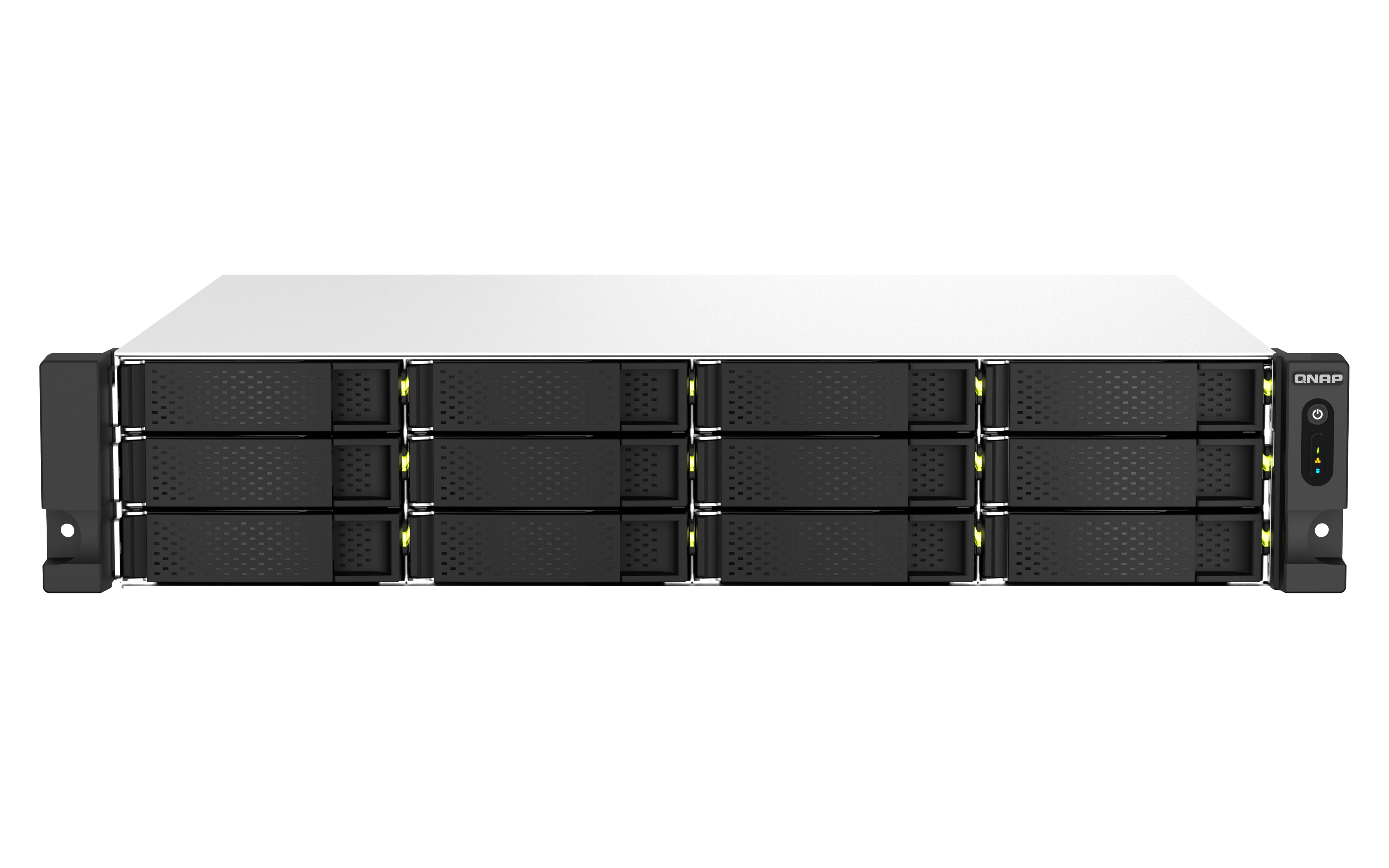 QNAP TS-1264U-RP NAS Rack (2 U) Intel® Celeron® 8 Go DDR4 0 To QNAP QTS Aluminium, Noir