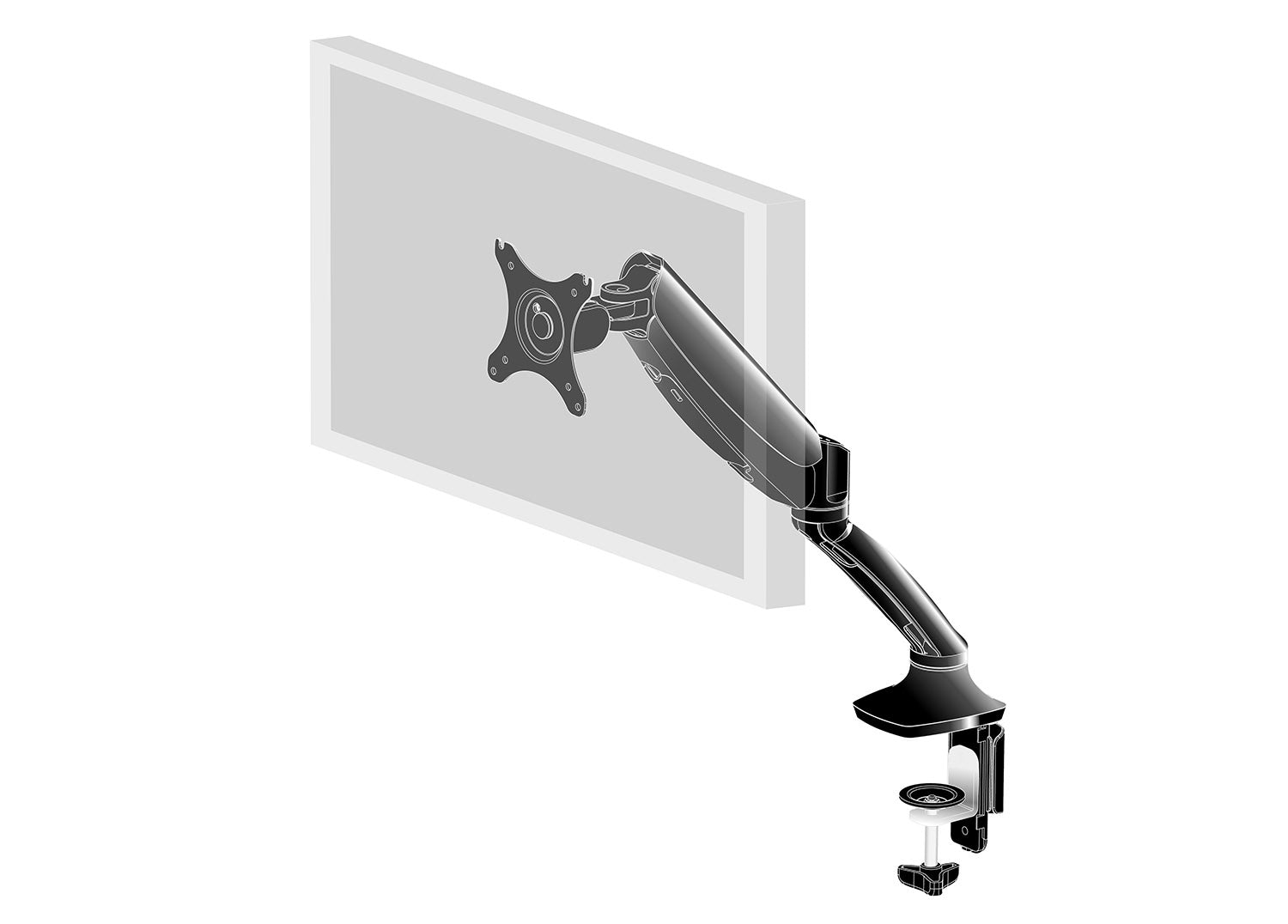 iiyama DS3001C-B1 support d'écran plat pour bureau 68,6 cm (27") Noir