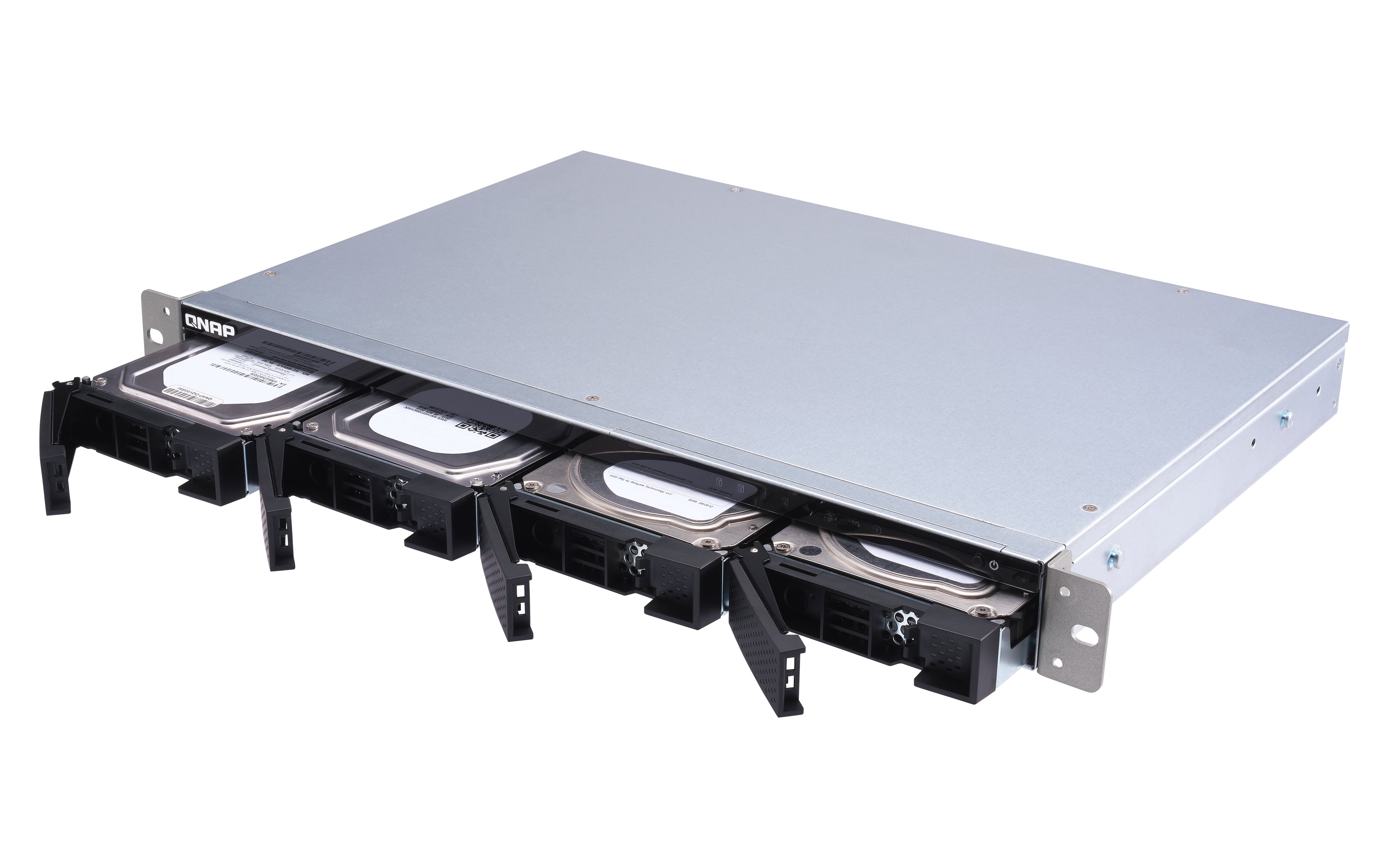 QNAP TS-431XeU NAS Rack (1 U) Annapurna Labs Alpine AL-314 2 Go DDR3 0 To QNAP QTS Noir, Acier inoxydable