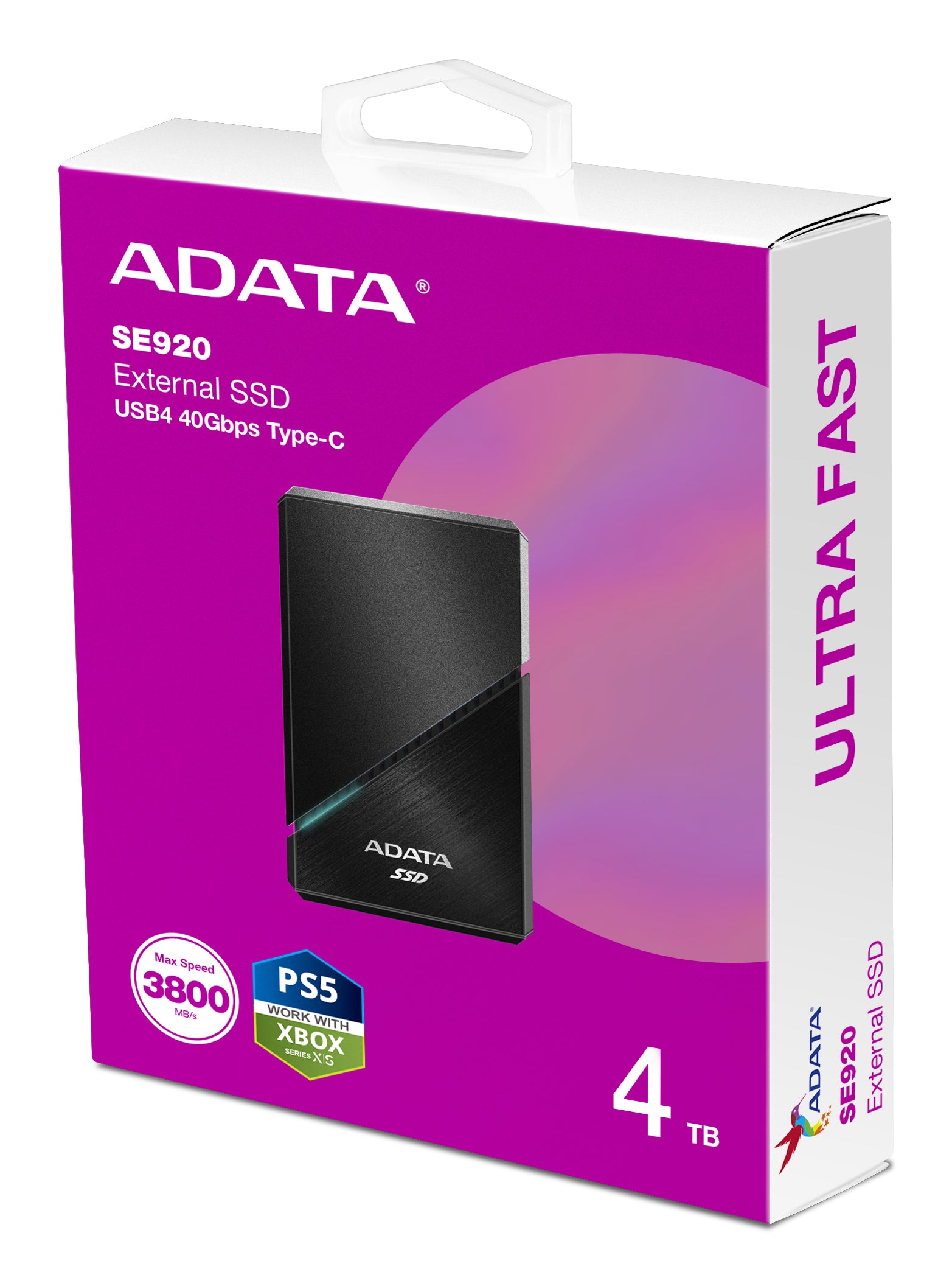 ADATA SE920 Technologie Thunderbolt 4 To USB Type-C USB4 Gen 3x2 Noir