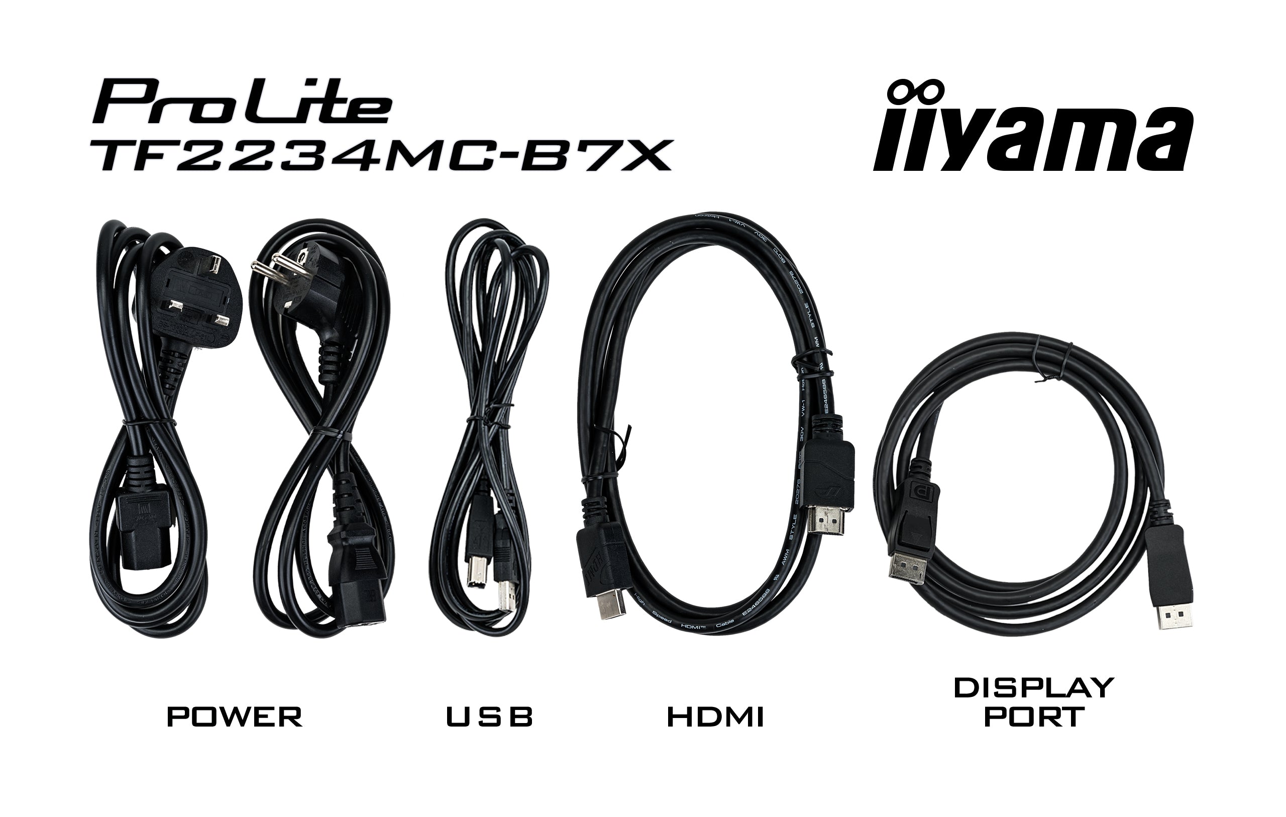 iiyama ProLite TF2234MC-B7X écran plat de PC 54,6 cm (21.5") 1920 x 1080 pixels Full HD LED Écran tactile Multi-utilisateur Noir