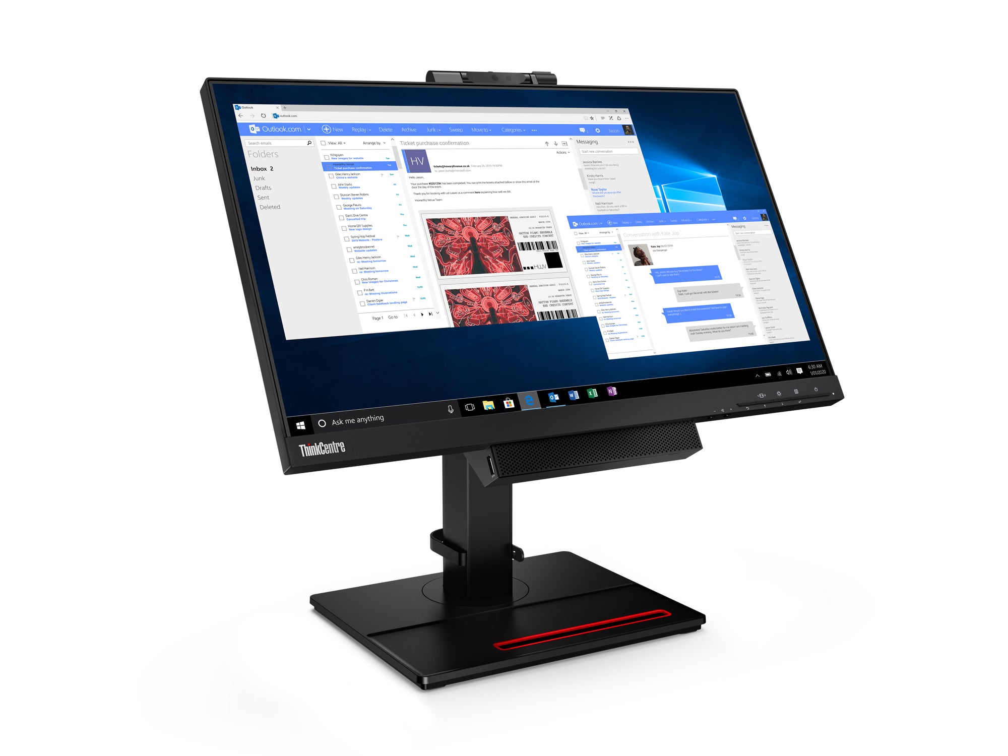 Lenovo ThinkCentre Tiny in One LED display 54,6 cm (21.5") 1920 x 1080 pixels Full HD Noir