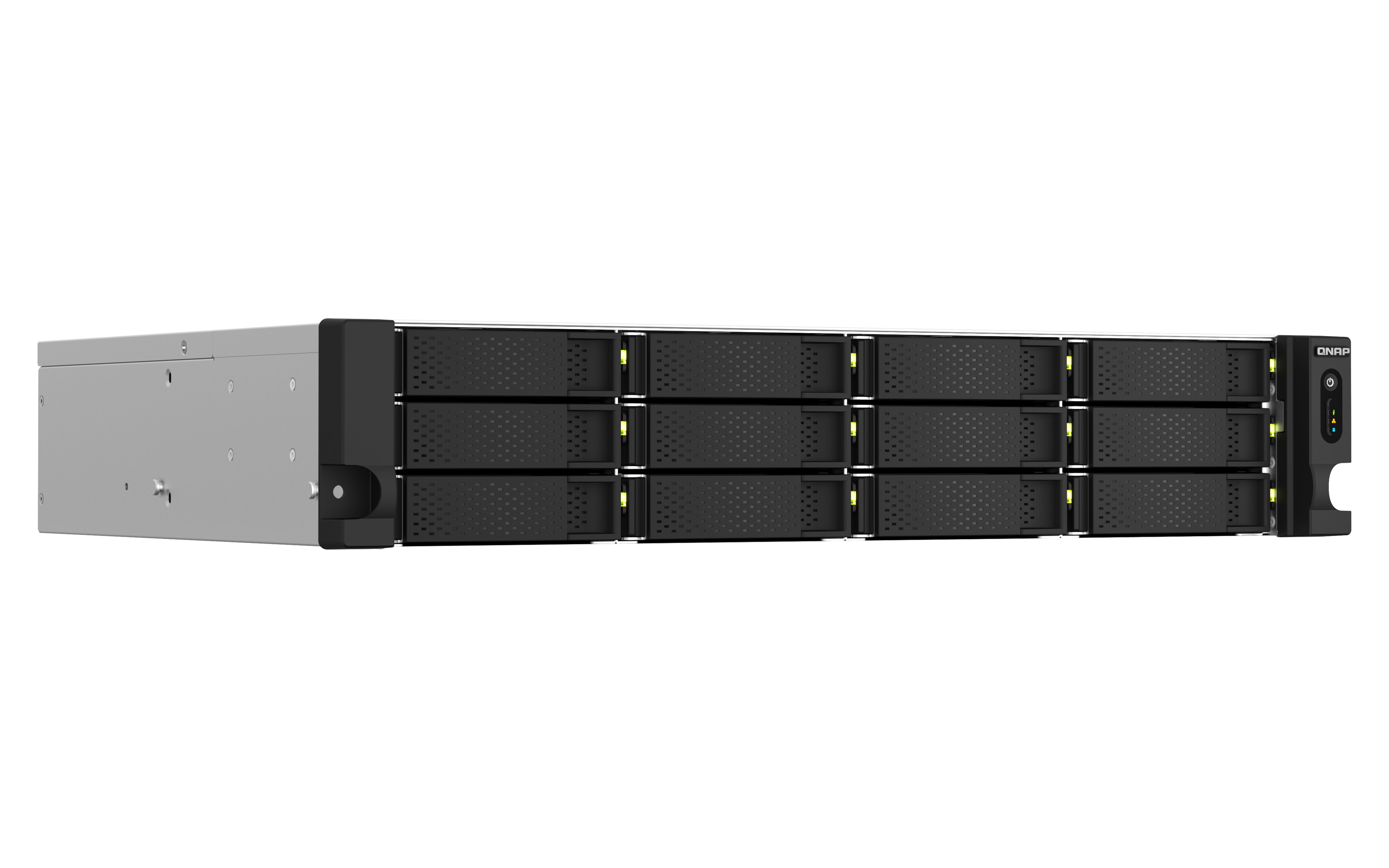 QNAP TS-1264U-RP NAS Rack (2 U) Intel® Celeron® 8 Go DDR4 0 To QNAP QTS Aluminium, Noir