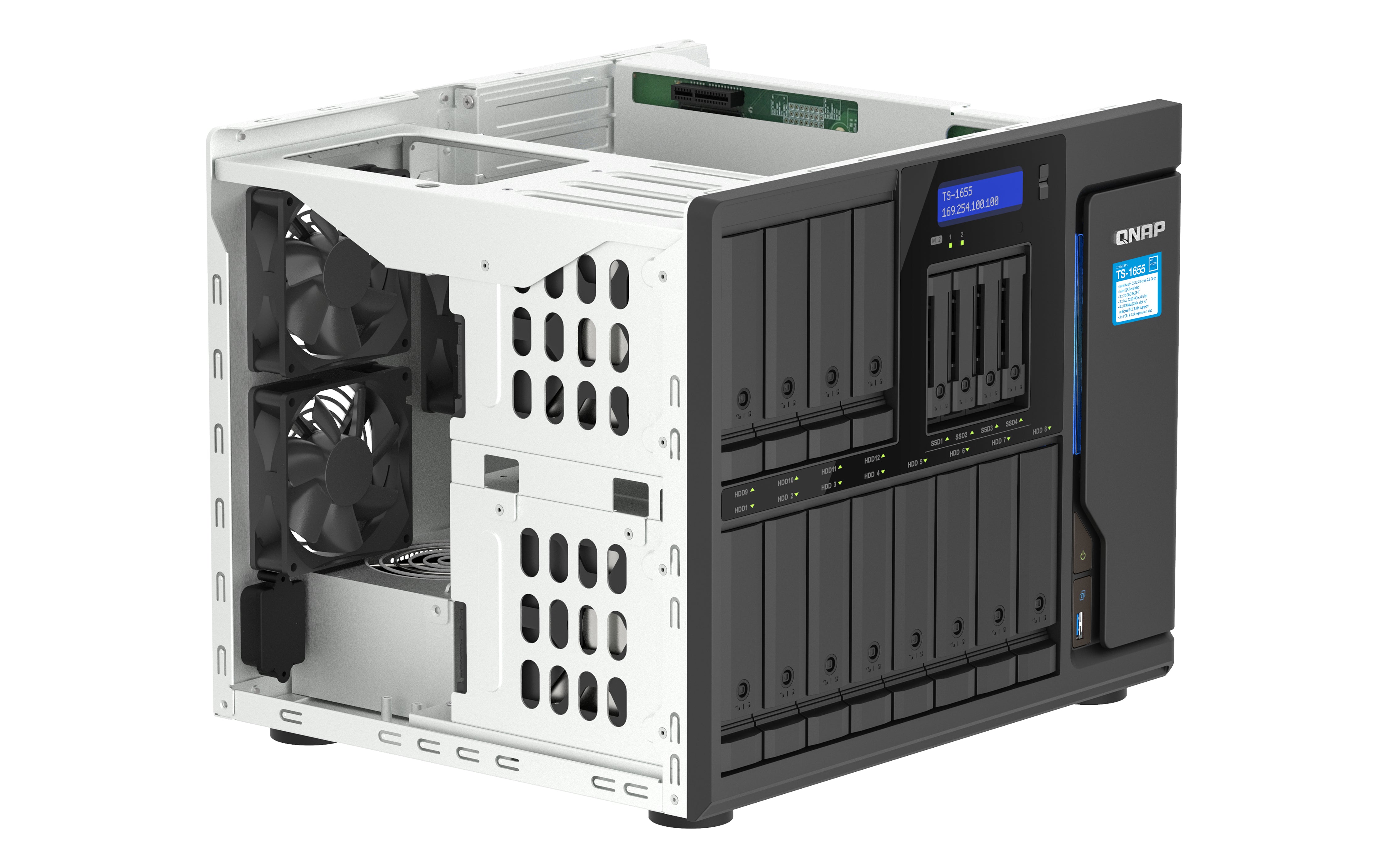 QNAP TS-1655 NAS Tower Intel Atom® C5125 8 Go DDR4 0 To QNAP Turbo System Noir