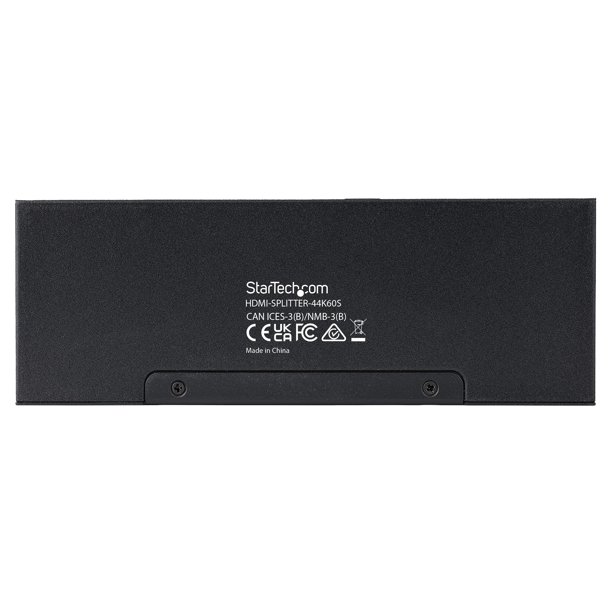 StarTech.com Splitter HDMI 4 Ports - Répartiteur HDMI 4K 60Hz avec Scaler Intégré - Répartiteur HDMI 1 Entrée 4 Sorties - Splitter HDMI 1080p PC - Port Optique 3.5mm