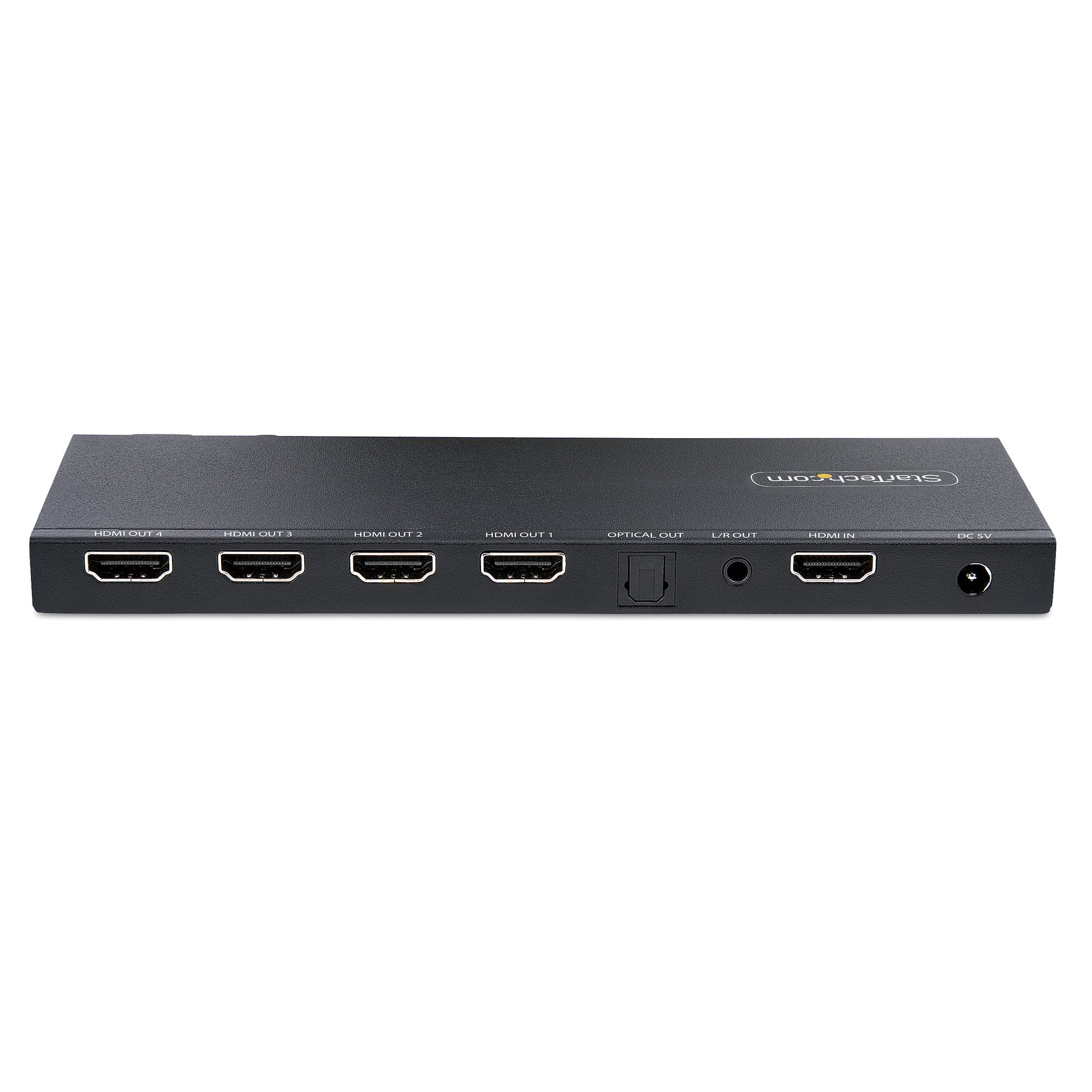 StarTech.com Splitter HDMI 4 Ports - Répartiteur HDMI 4K 60Hz avec Scaler Intégré - Répartiteur HDMI 1 Entrée 4 Sorties - Splitter HDMI 1080p PC - Port Optique 3.5mm