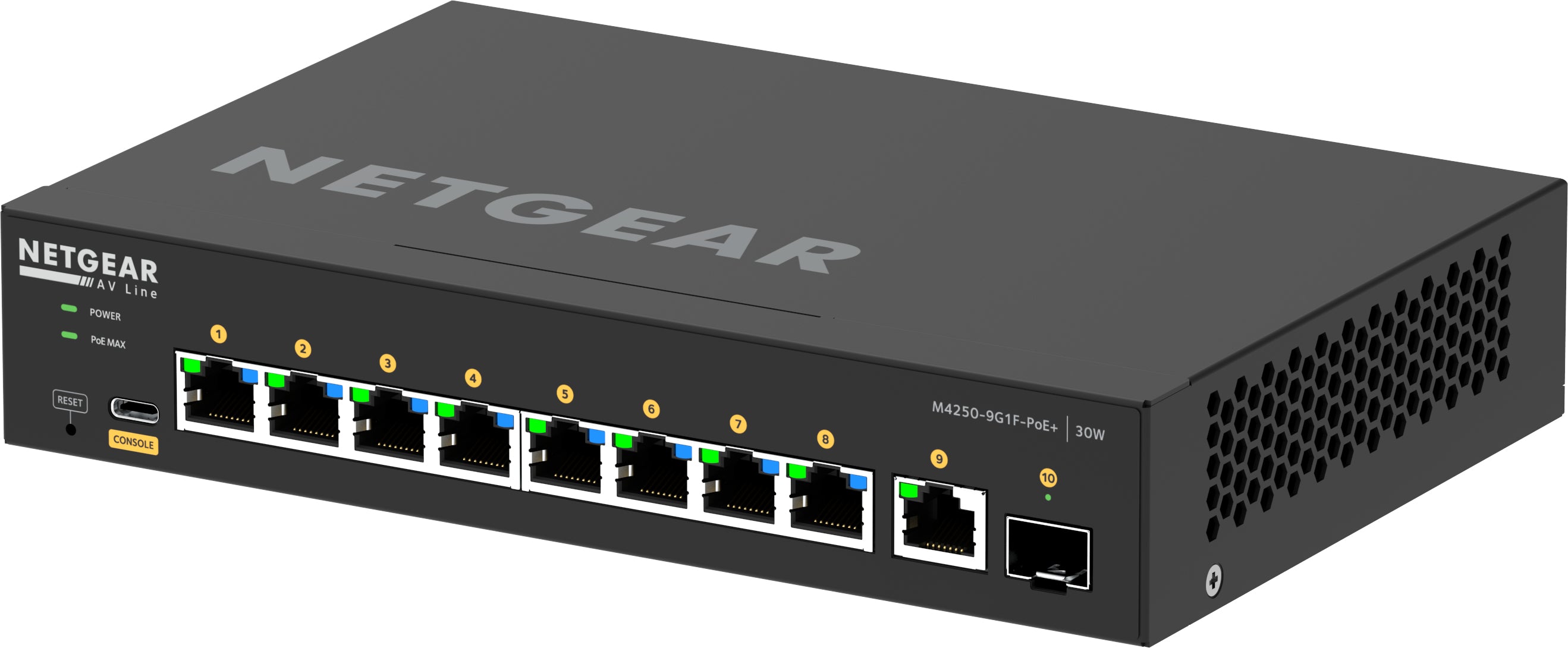 NETGEAR GSM4210PD-100EUS commutateur réseau Géré L2/L3 Gigabit Ethernet (10/100/1000) Connexion Ethernet, supportant l'alimentation via ce port (PoE) Noir