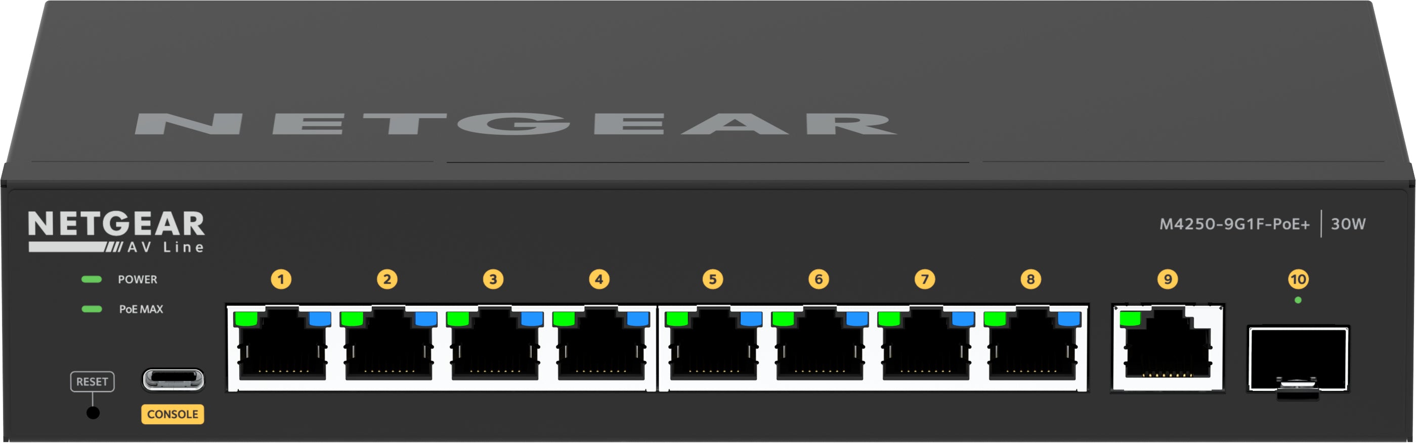 NETGEAR GSM4210PD-100EUS commutateur réseau Géré L2/L3 Gigabit Ethernet (10/100/1000) Connexion Ethernet, supportant l'alimentation via ce port (PoE) Noir