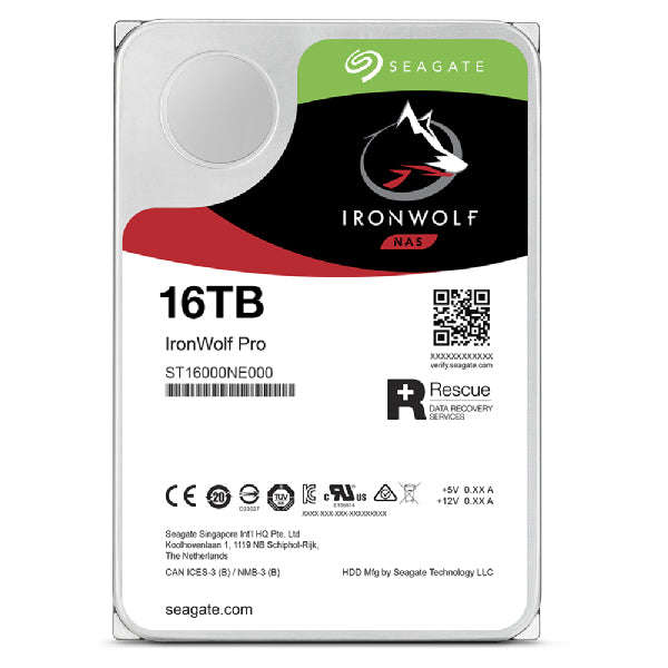 Seagate IronWolf Pro ST16000NT001 disque dur 16 To 7200 tr/min 256 Mo 3.5"