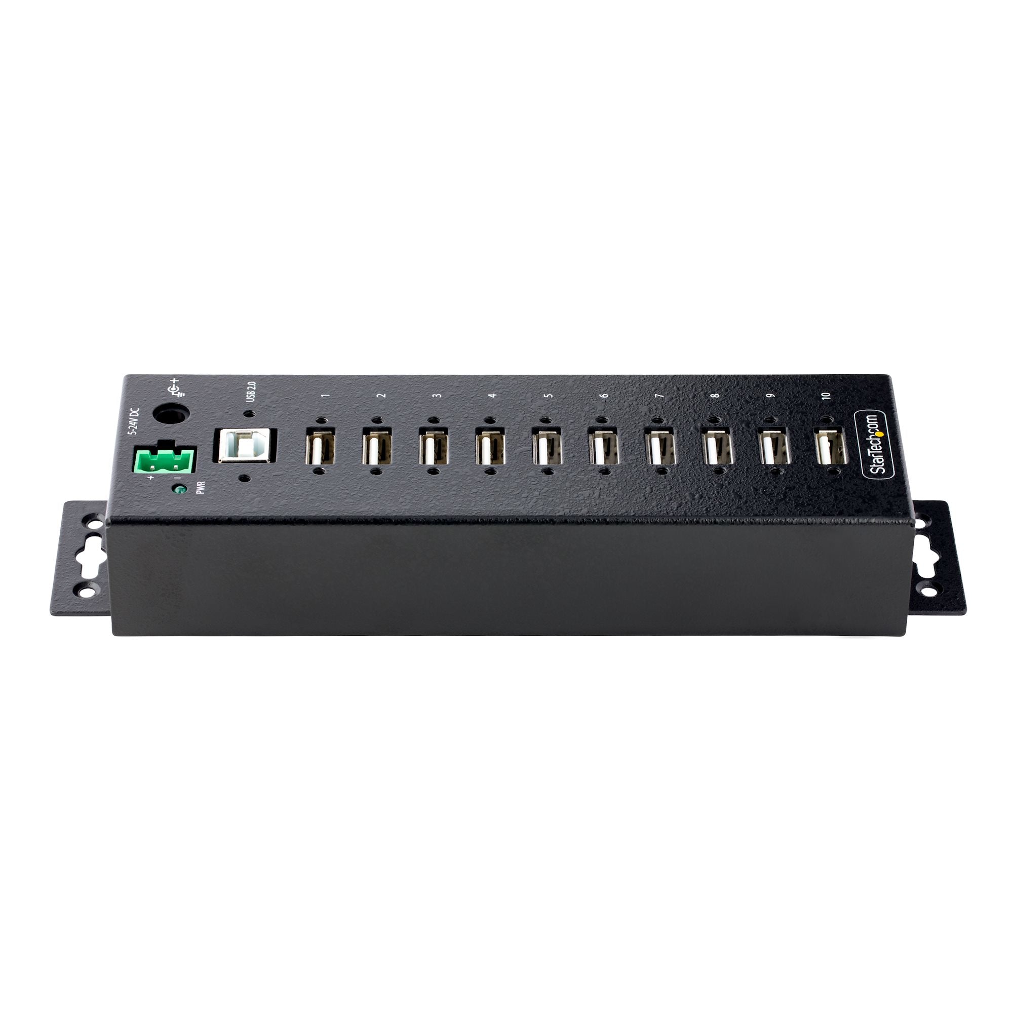 StarTech.com Hub USB 2.0 10 ports Industriel - Hub USB Robuste avec Protection ESD Niveau 4 - Hub USB-A Montable sur Mur/Bureau - Hub d'Extension USB avec ports Verrouillables - Hub USB Type-A - Concentrateur USB