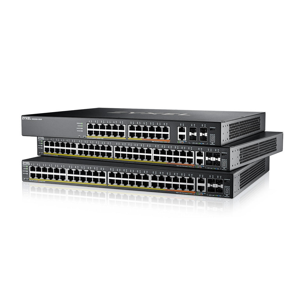 Zyxel XGS2220-30HP Géré L3 Gigabit Ethernet (10/100/1000) Connexion Ethernet, supportant l'alimentation via ce port (PoE) Noir
