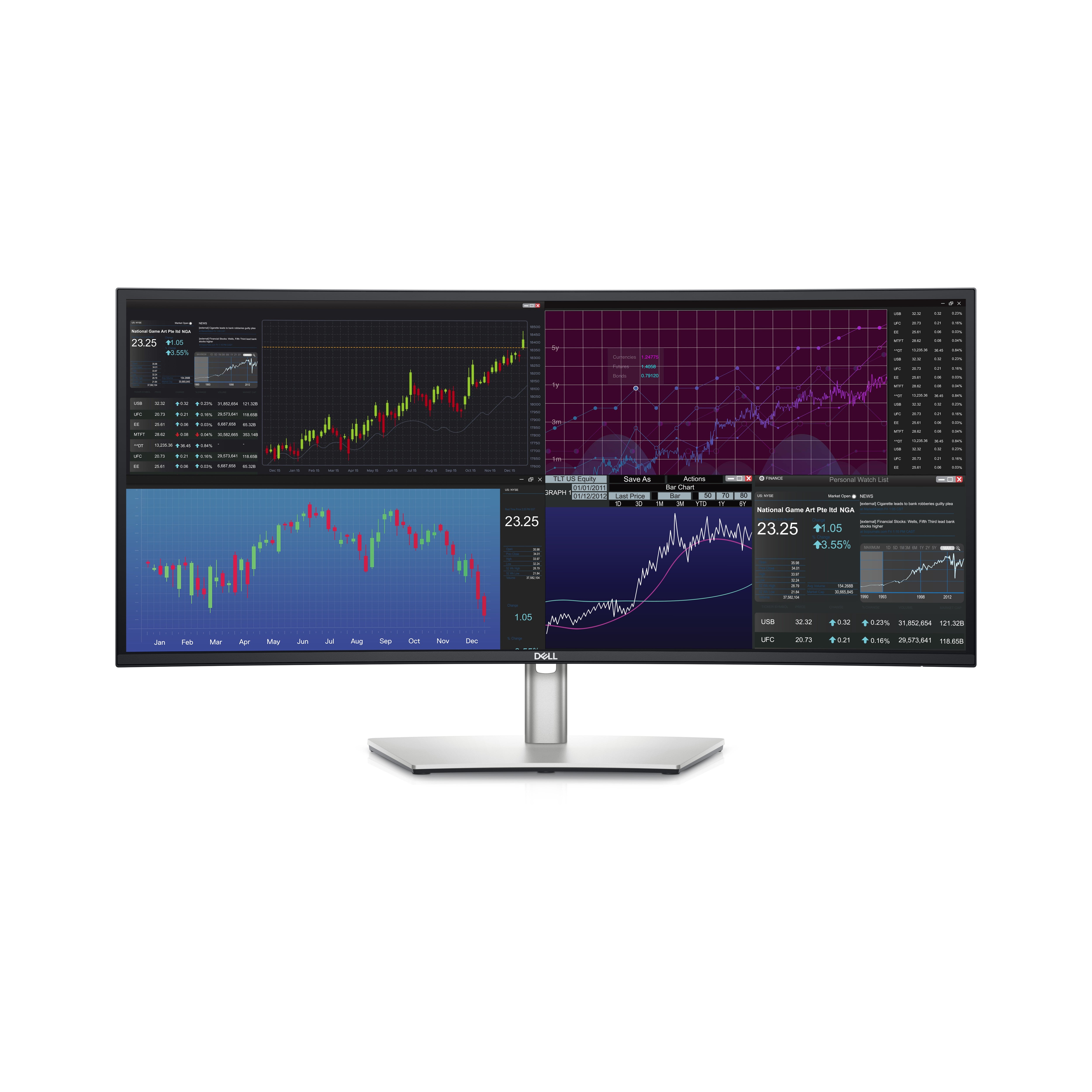 DELL UltraSharp U3423WE LED display 86,7 cm (34.1") 3440 x 1440 pixels UltraWide Quad HD LCD Argent