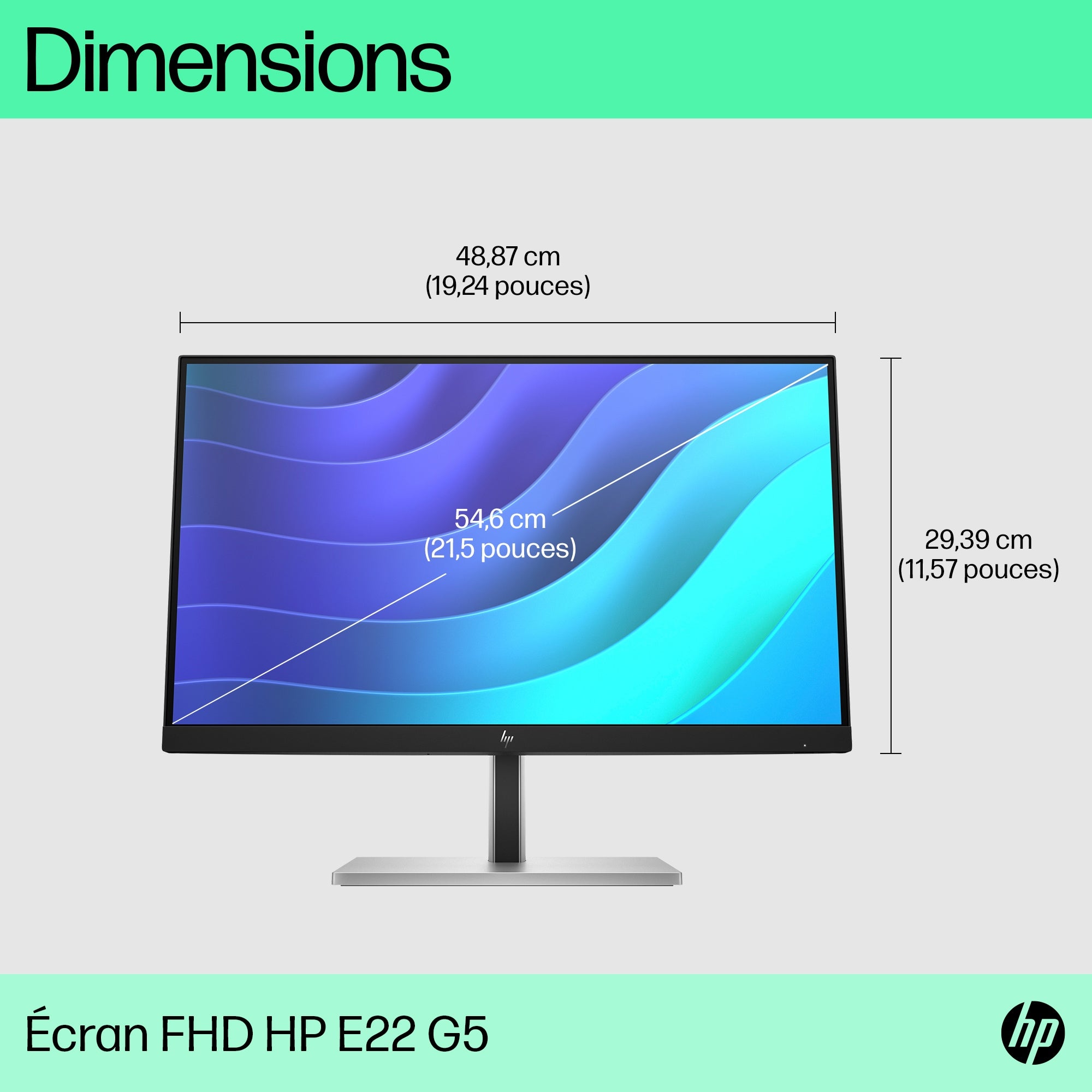 HP E-Series Écran FHD E22 G5