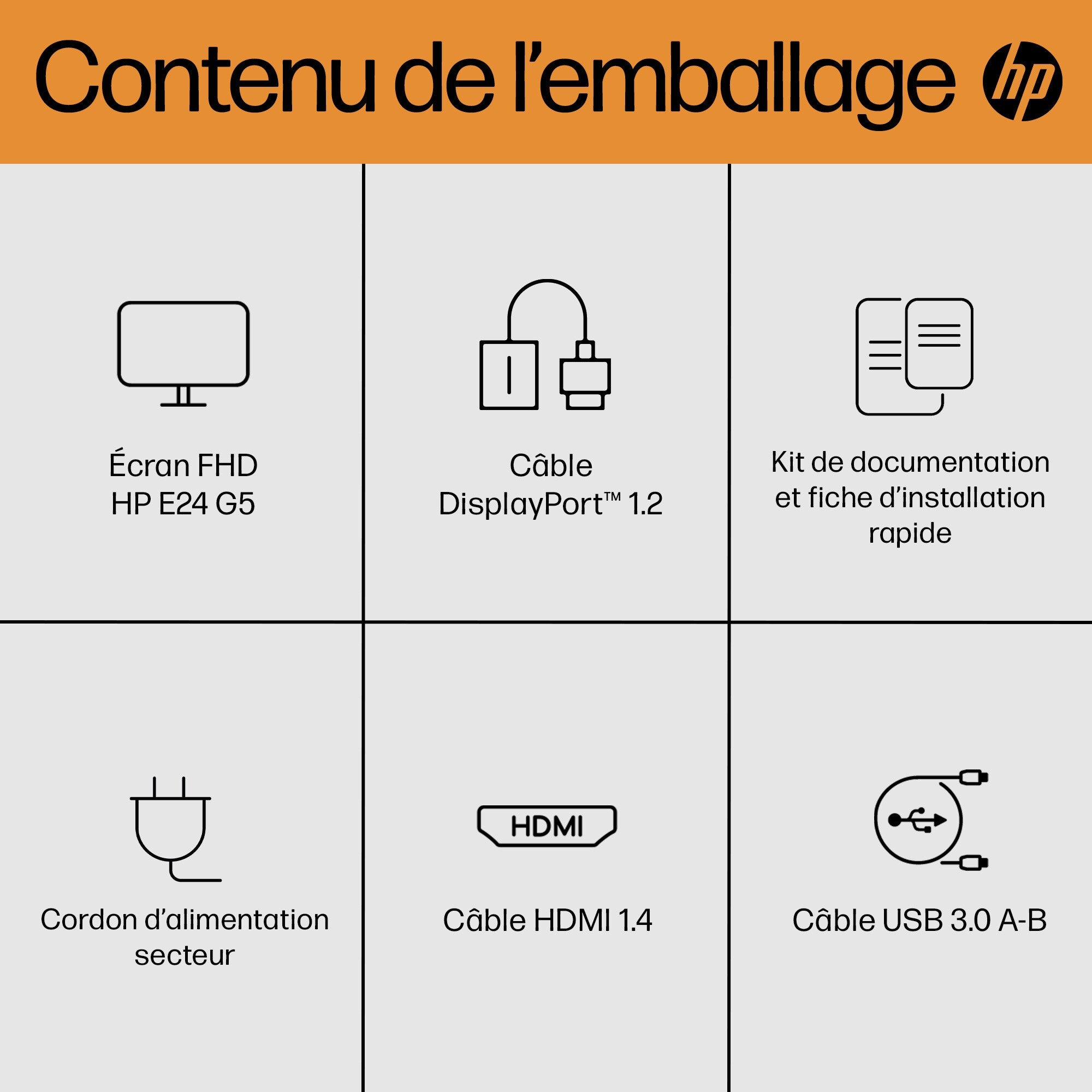HP E-Series Écran FHD E24 G5
