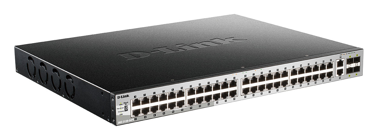 D-Link DGS-3130-54PS/E commutateur réseau Géré L3 Gigabit Ethernet (10/100/1000) Connexion Ethernet, supportant l'alimentation via ce port (PoE) Gris