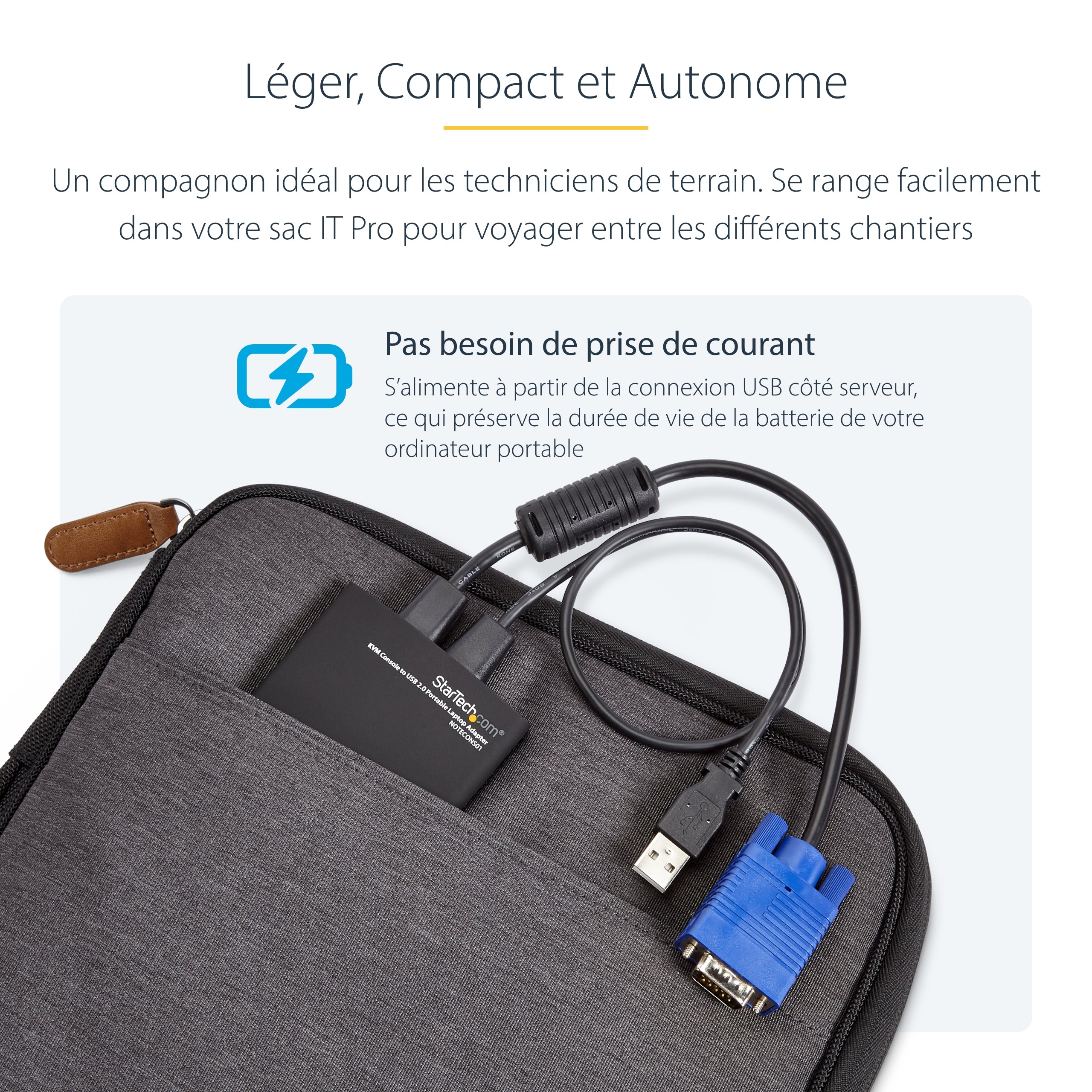 StarTech.com Adaptateur crash cart pour PC portable - Console KVM vers USB 2.0