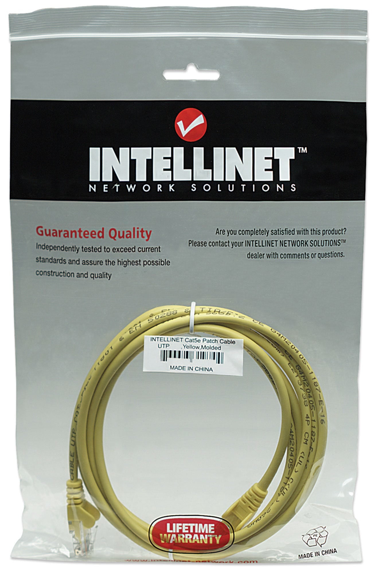 Intellinet RJ-45, M/M, 1m câble de réseau Jaune Cat5e U/UTP (UTP)