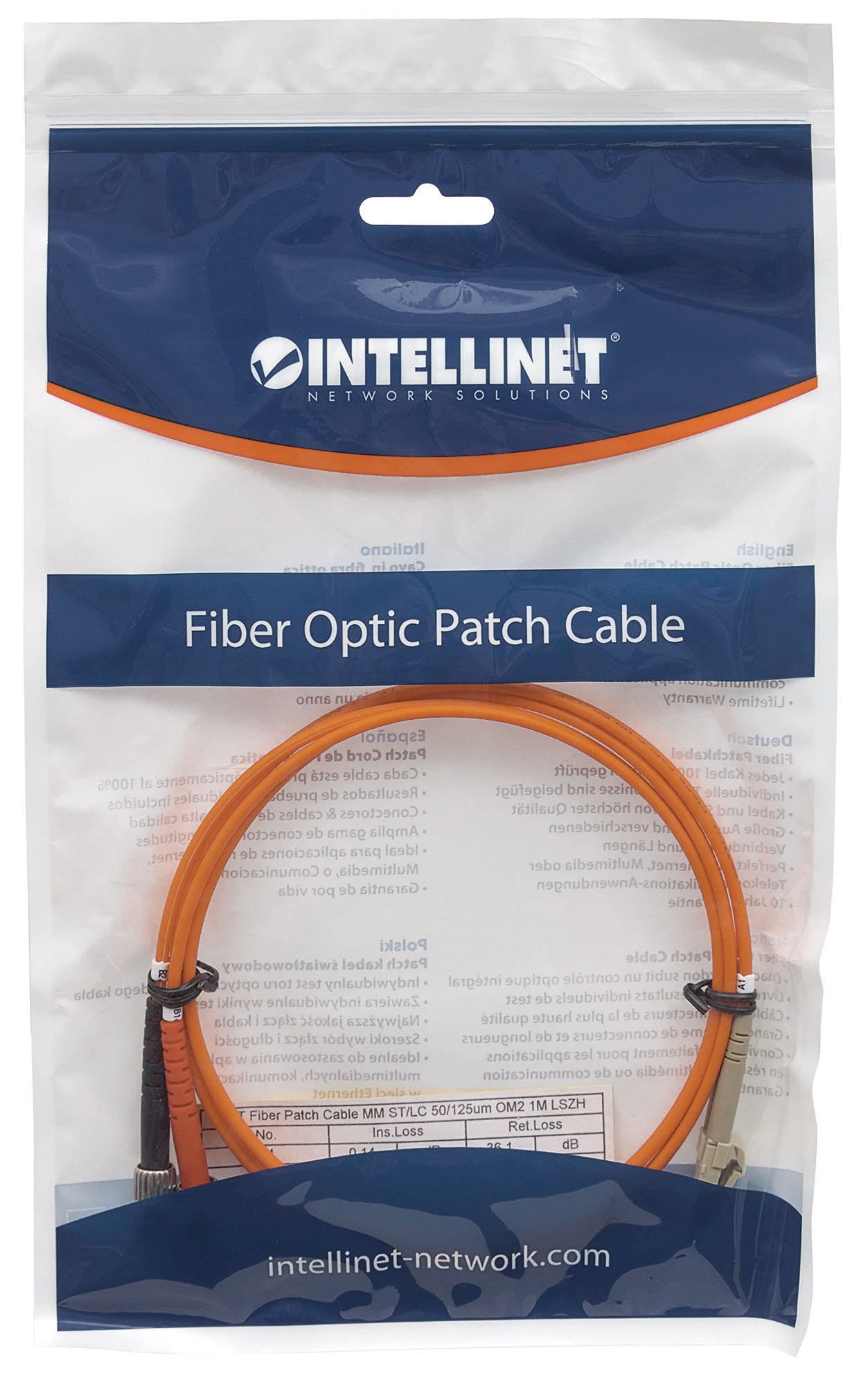 Intellinet 1.0m LC-ST M/M câble InfiniBand et à fibres optiques 1 m Orange