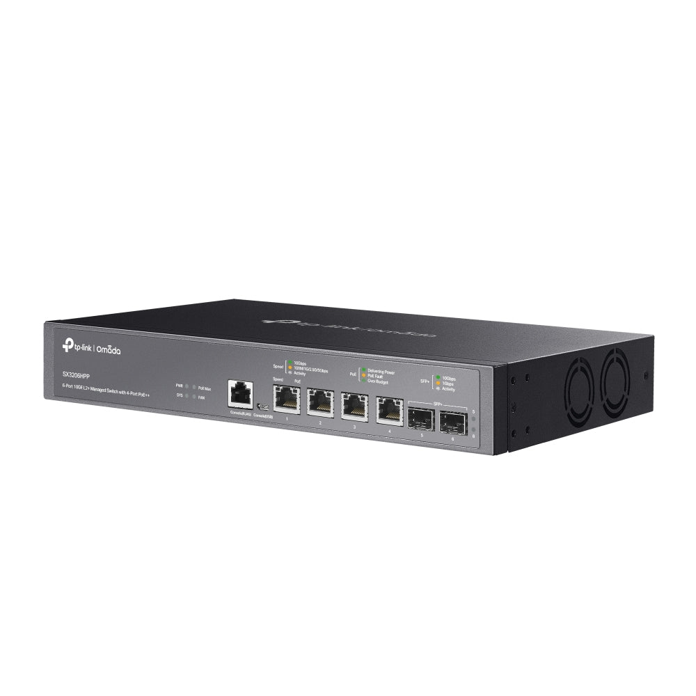TP-Link Omada SX3206HPP commutateur réseau Géré L2+ 10G Ethernet (100/1000/10000) Connexion Ethernet, supportant l'alimentation via ce port (PoE) Noir