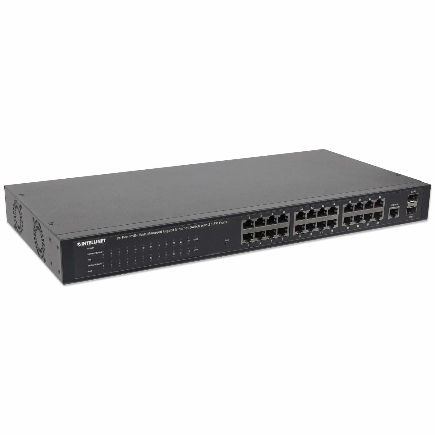 Intellinet 560559 commutateur réseau Géré Gigabit Ethernet (10/100/1000) Connexion Ethernet, supportant l'alimentation via ce port (PoE) Noir