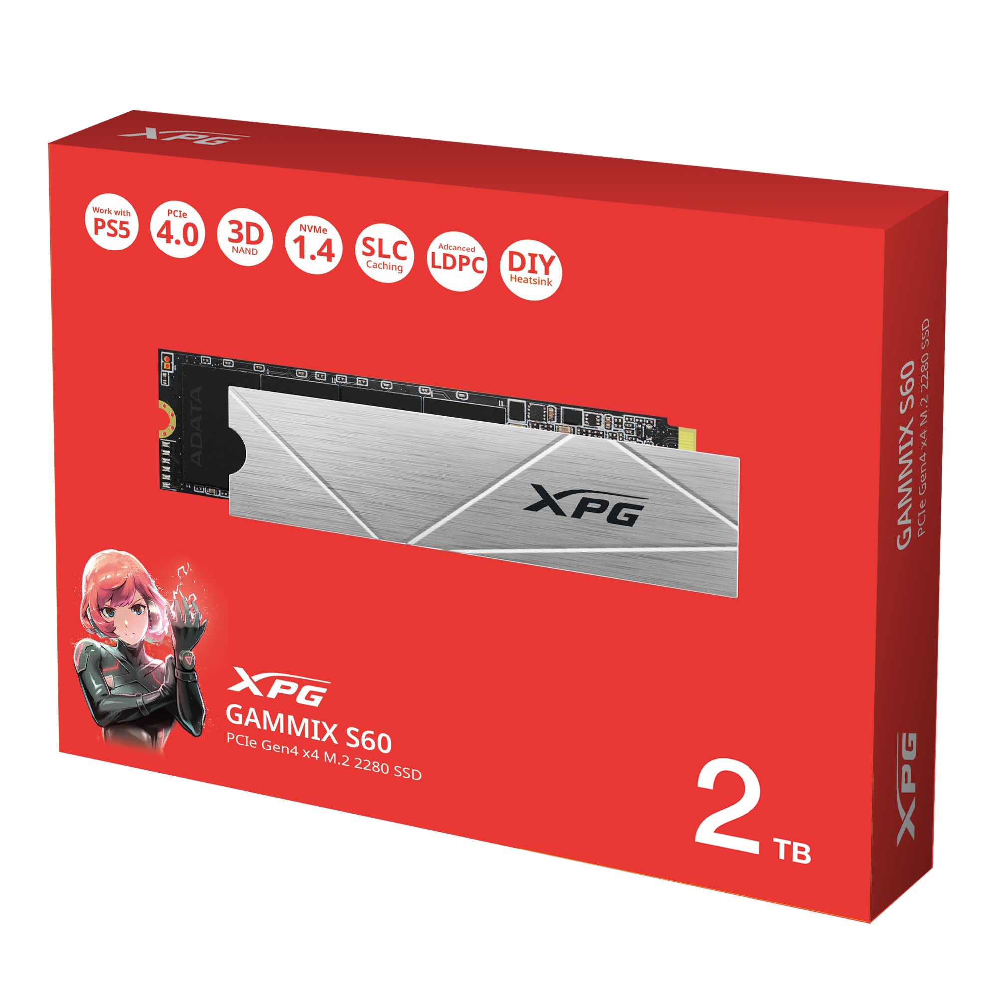 ADATA GAMMIX S60 2 To M.2 PCI Express 4.0 NVMe 3D NAND