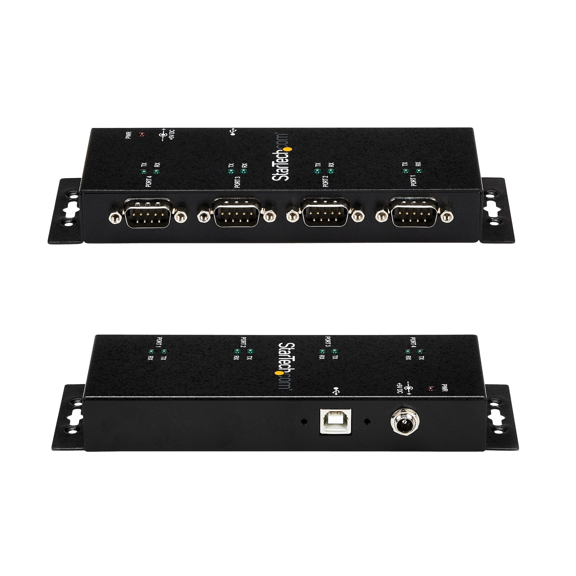 StarTech.com Hub adaptateur USB vers série DB9 RS232 4 ports – Montage sur rail DIN industriel et mural