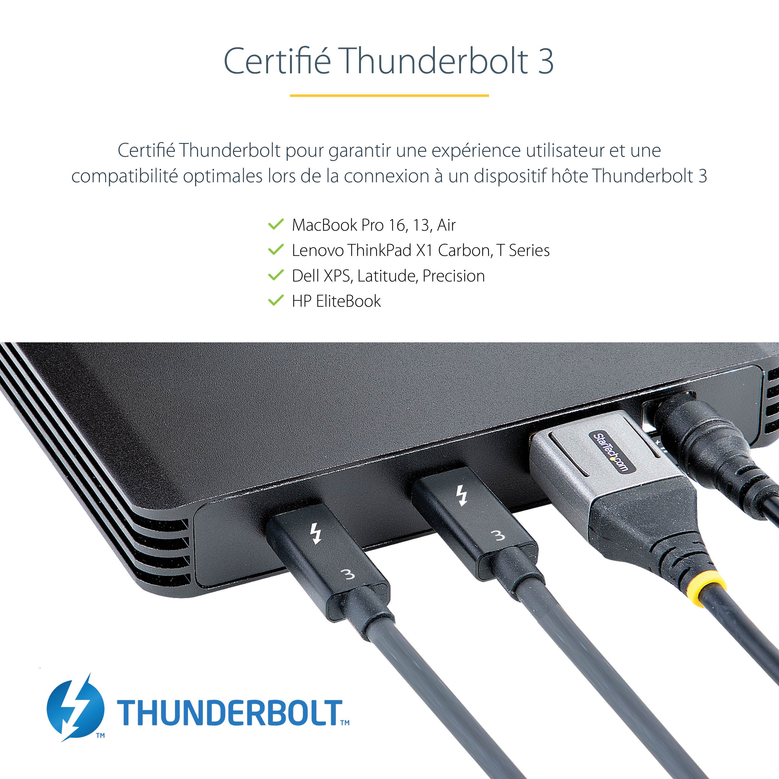 StarTech.com Boîtier SSD M.2 NVMe Thunderbolt 3 à 4 Baies - Boîtier Disque Dur Externe 1 DisplayPort vidéo et 2 Ports TB3 Downstream - Boîtier pour Disque Dur - Boîtier SSD Externe, 40Gbps, Alimentation 72W