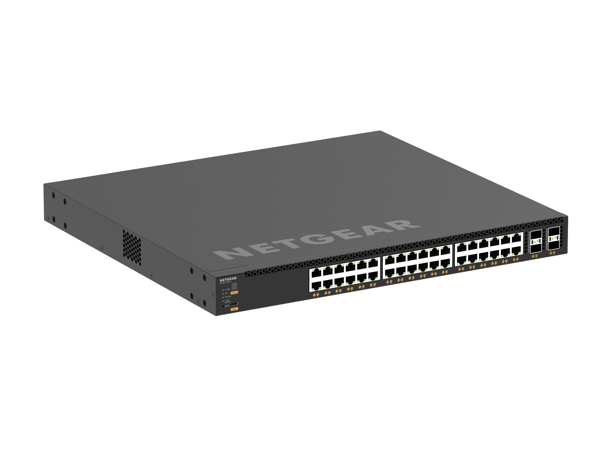 NETGEAR M4350-36X4V Géré L3 10G Ethernet (100/1000/10000) Connexion Ethernet, supportant l'alimentation via ce port (PoE) 1U Noir