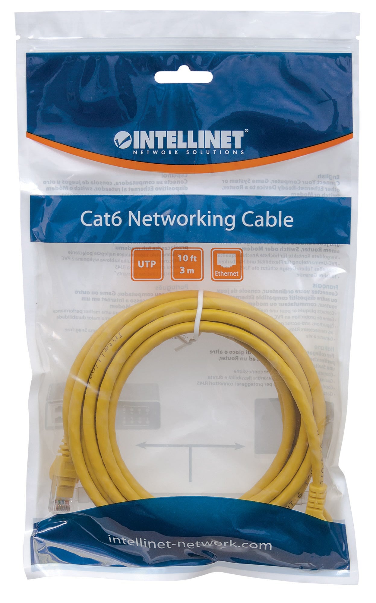 Intellinet Cat6 UTP, 0.5m câble de réseau Jaune 0,5 m U/UTP (UTP)