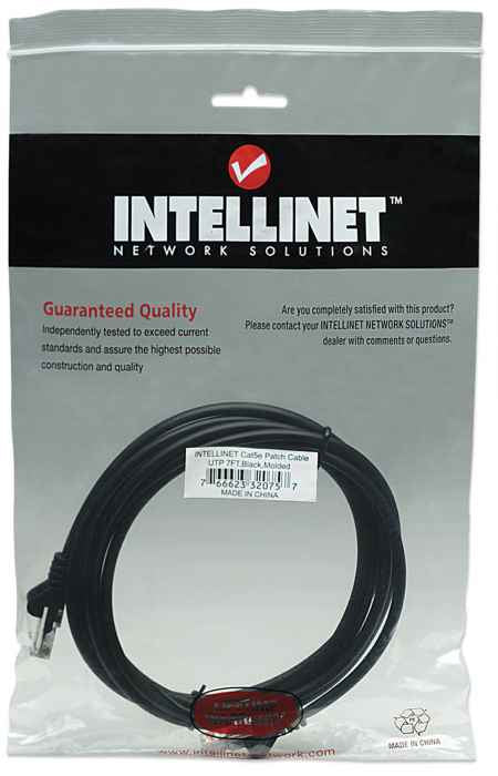 Intellinet 320757 câble de réseau Noir 2 m Cat5e U/UTP (UTP)