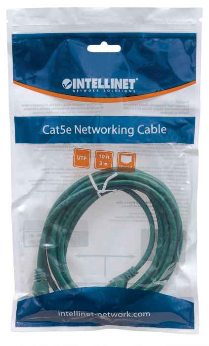 Intellinet 319782 câble de réseau Vert 3 m Cat5e U/UTP (UTP)