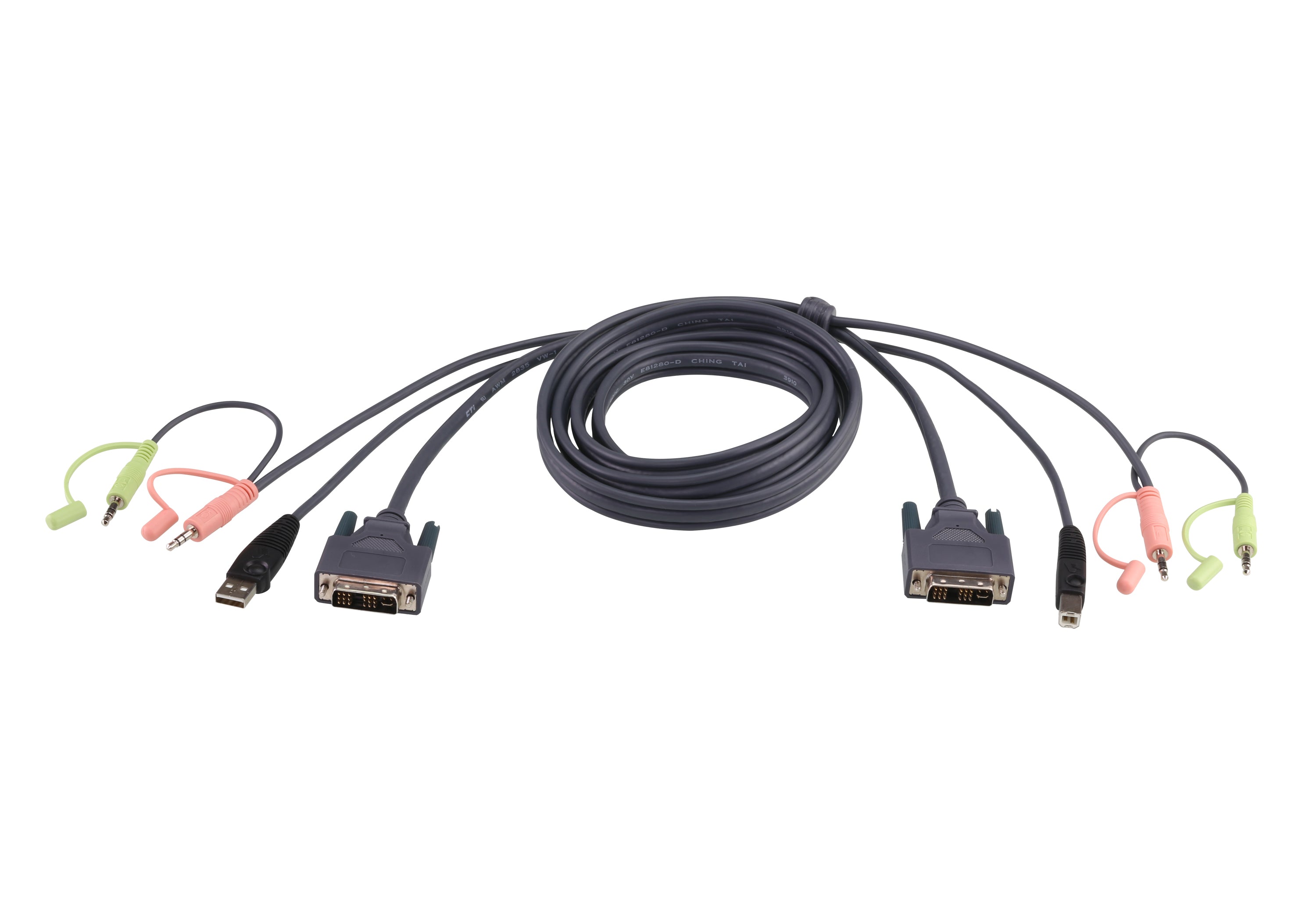ATEN Câble KVM DVI-D USB Dual Link 1,8m