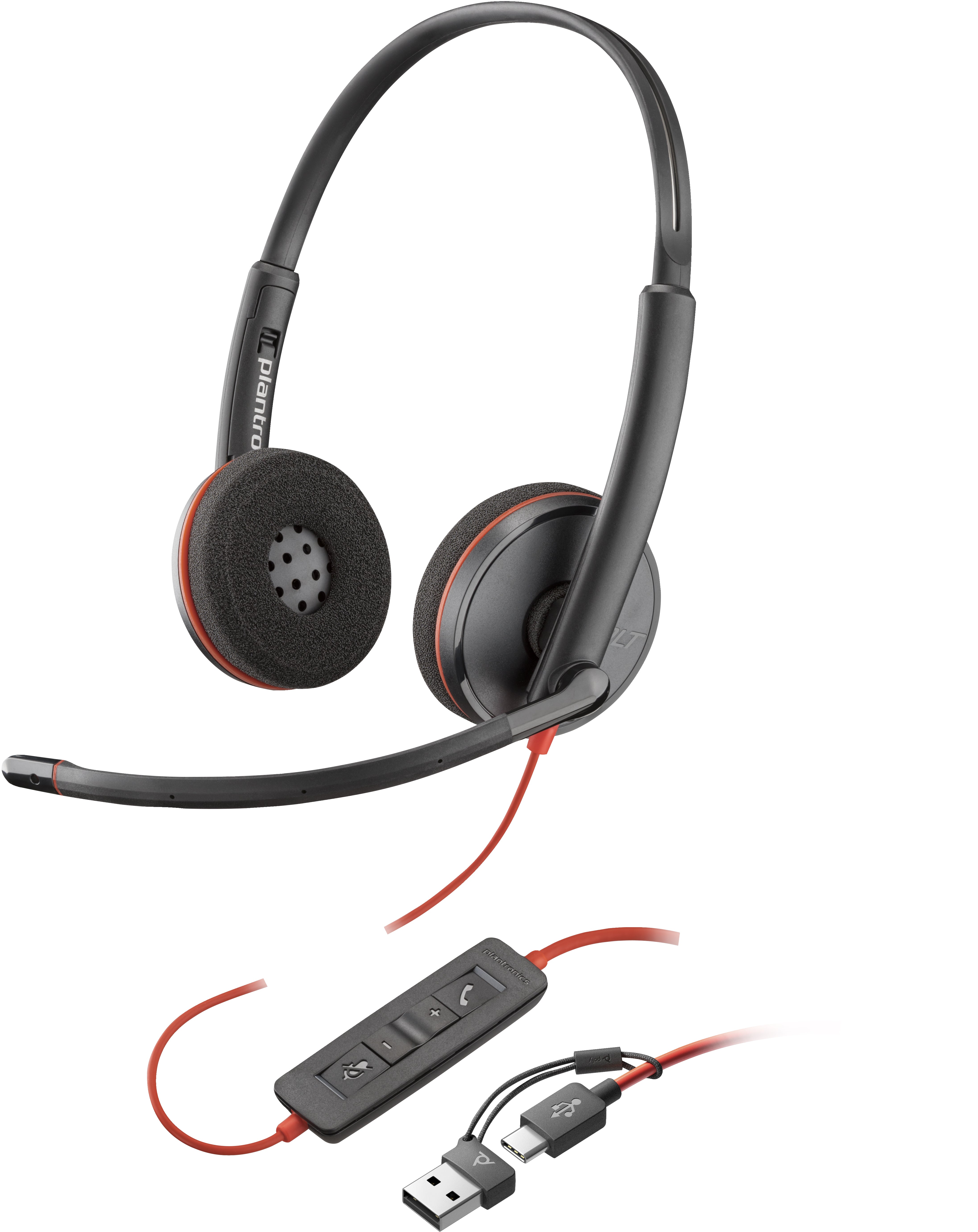 POLY Micro-casque Blackwire 3220 stéréo USB-C + adaptateur USB-C/A