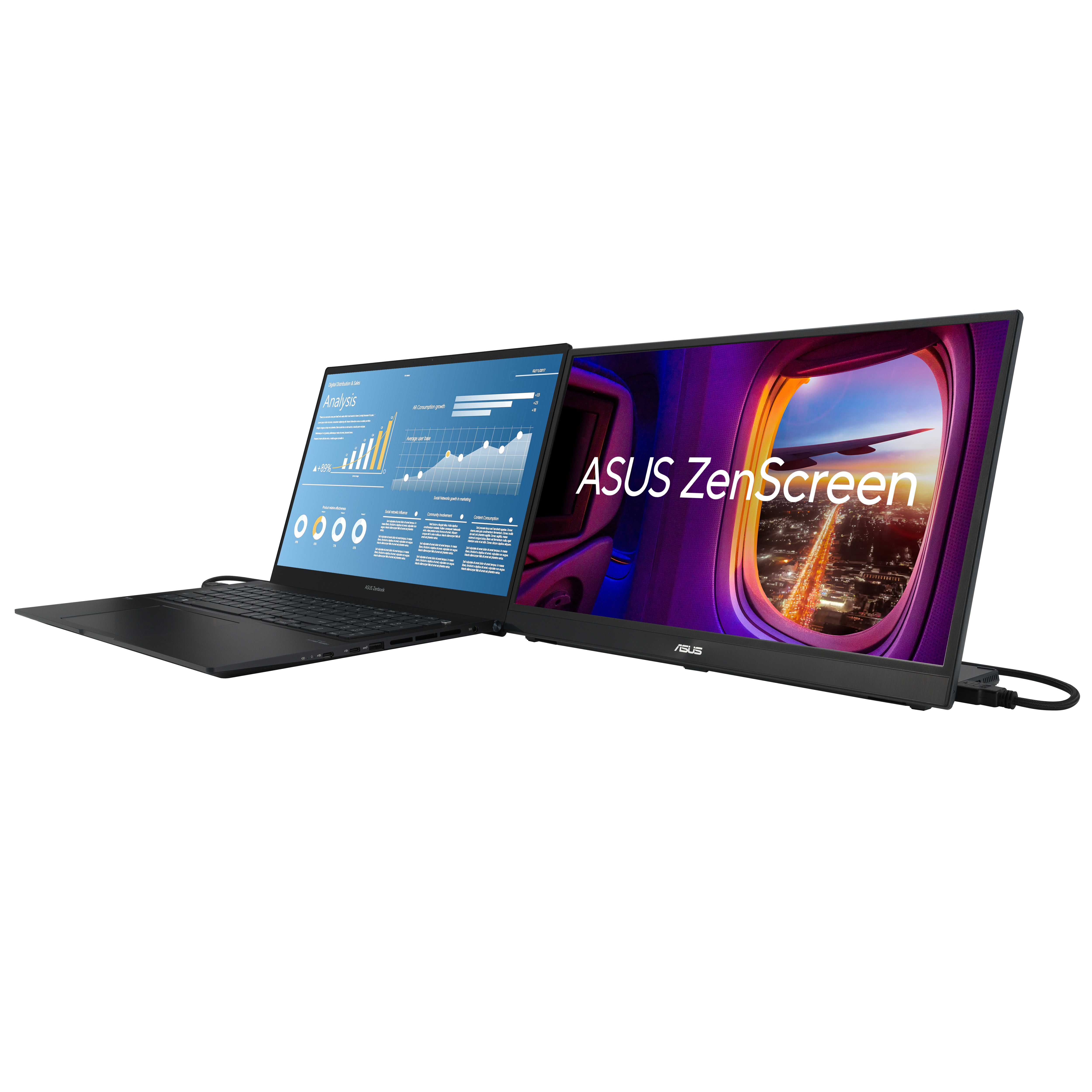 ASUS ZenScreen MB17AHG écran plat de PC 43,9 cm (17.3") 1920 x 1080 pixels Full HD LCD Noir