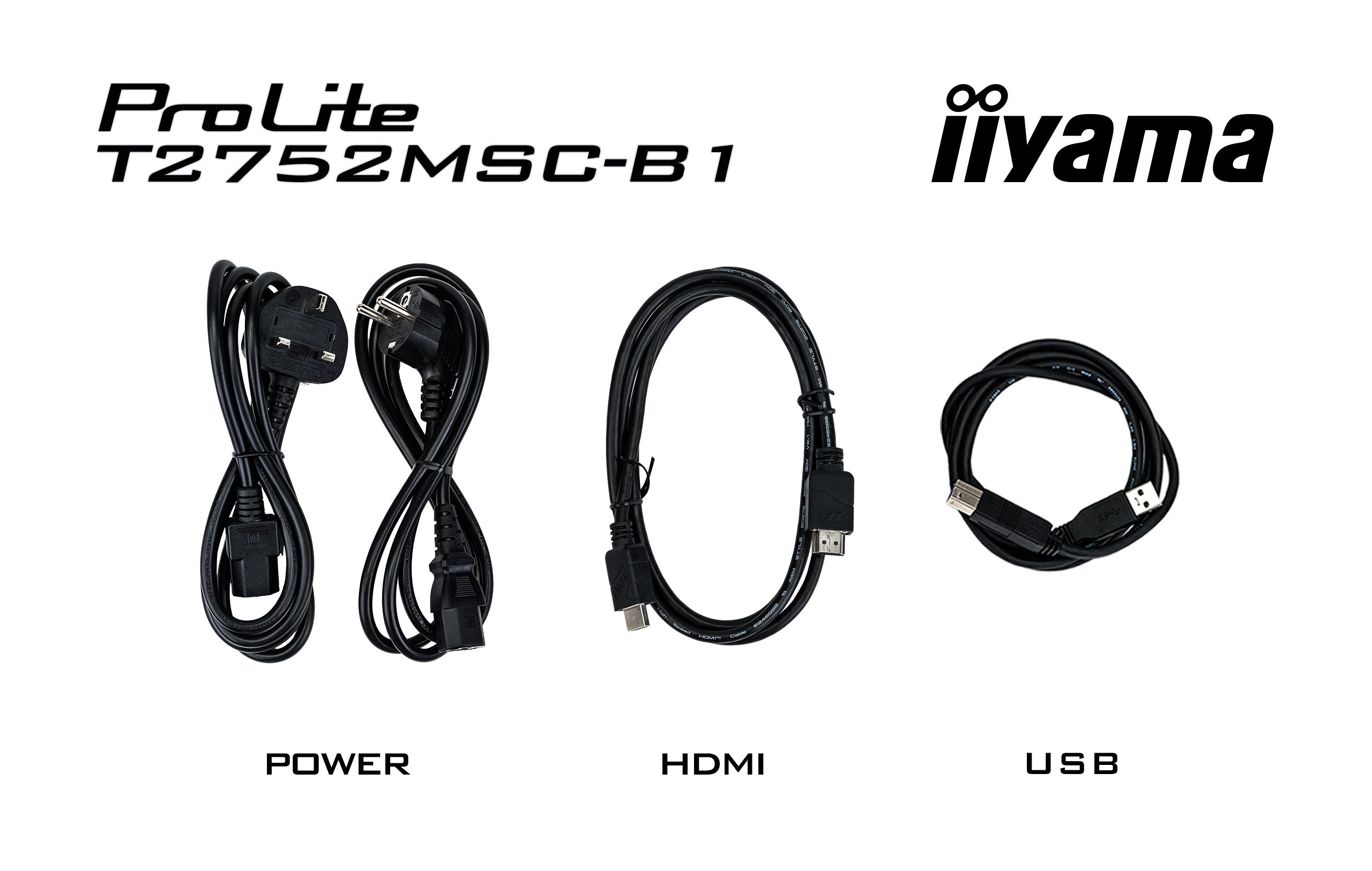 iiyama ProLite T2752MSC-B1 écran plat de PC 68,6 cm (27") 1920 x 1080 pixels Full HD LED Écran tactile Noir