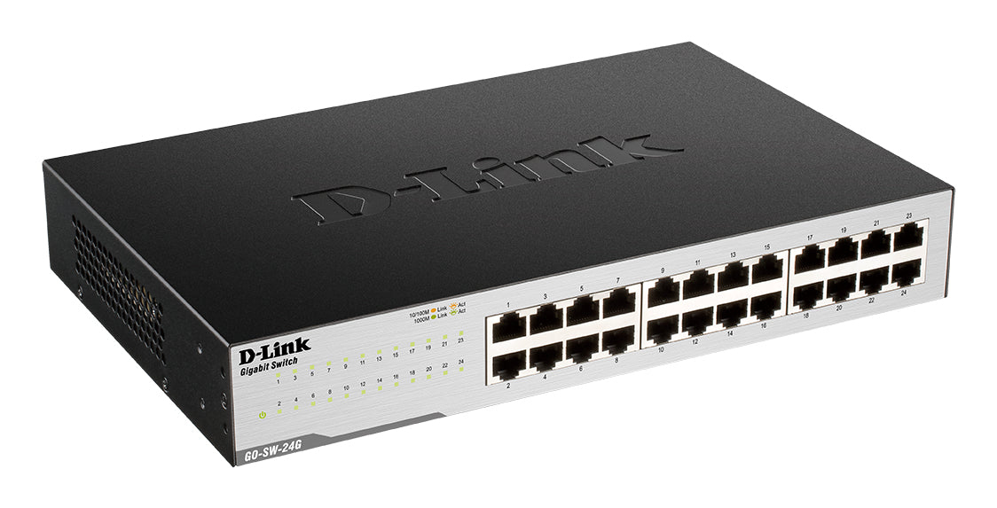 D-Link GO-SW-24G Non-géré L2 Gigabit Ethernet (10/100/1000) 1U Noir