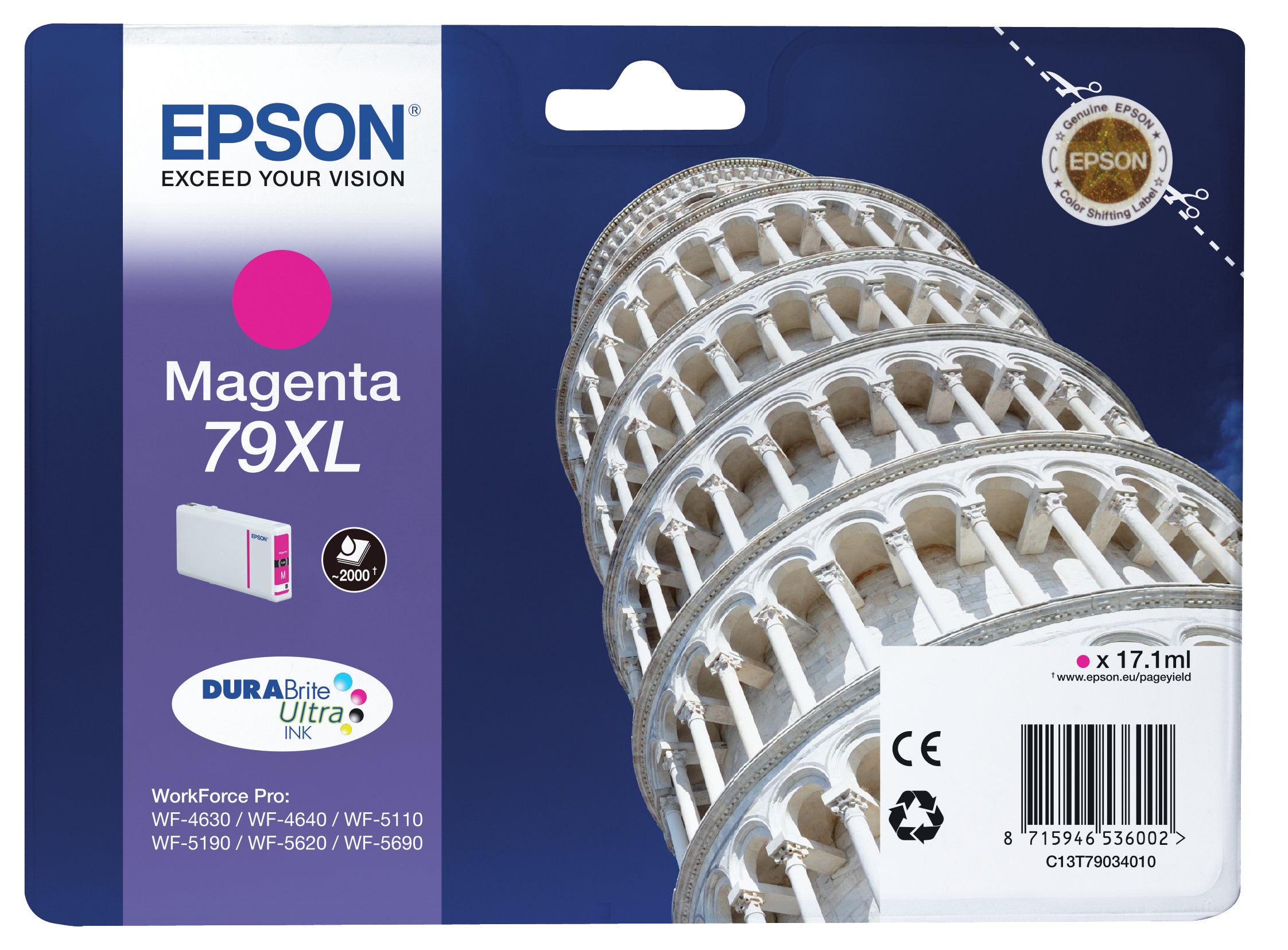 Epson Tower of Pisa Encre Magenta "Tour de Pise" XL (2 000 p)