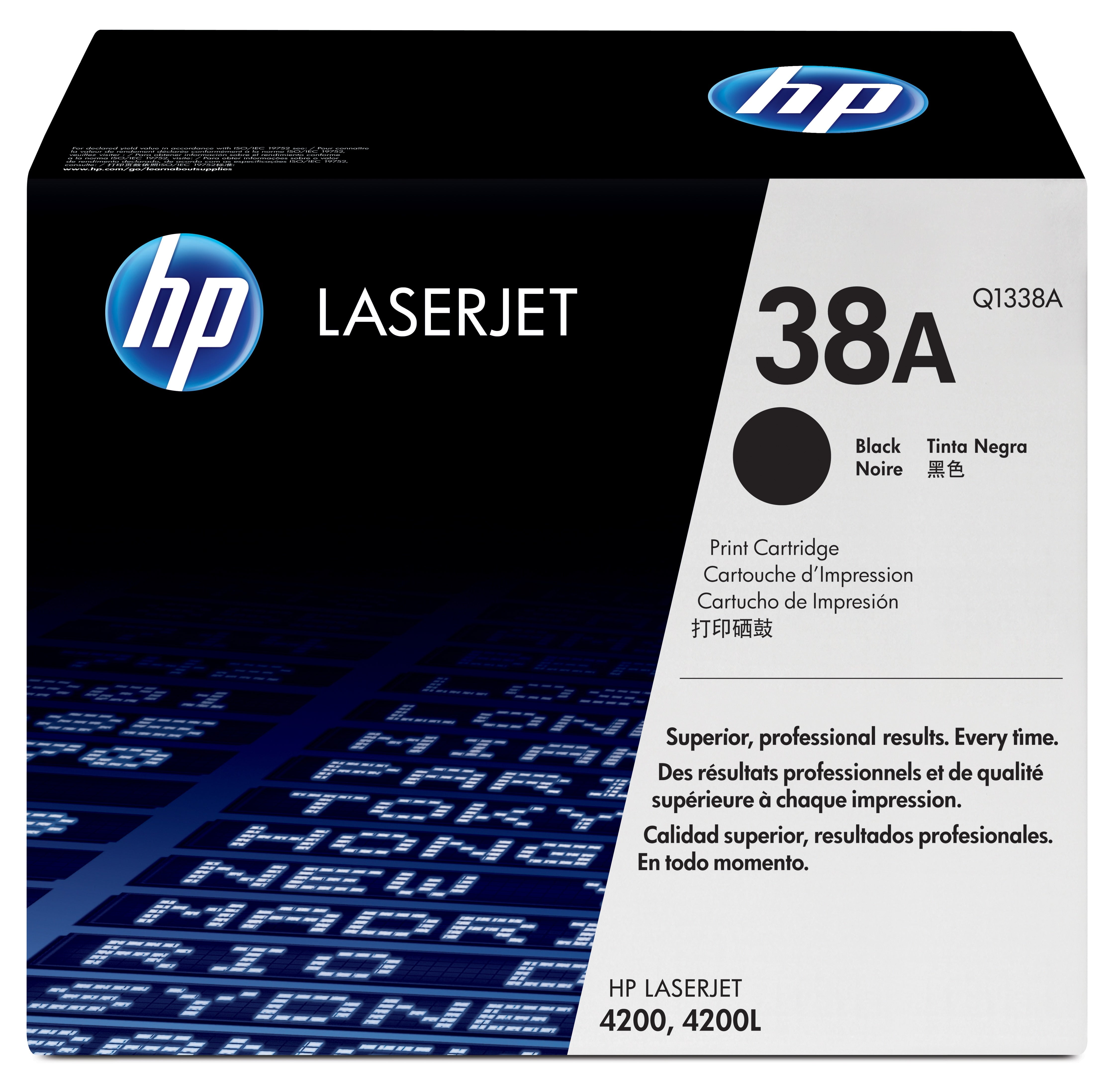 HP 38A Black Original LaserJet Toner Cartridge Cartouche de toner 1 pièce(s) Noir