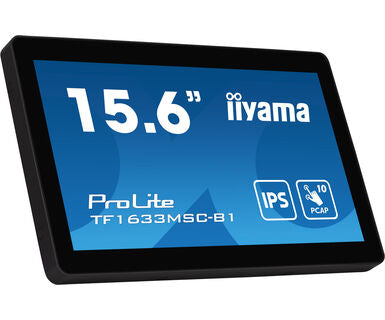 iiyama ProLite TF1633MSC-B1 écran plat de PC 39,6 cm (15.6") 1920 x 1080 pixels Full HD Écran tactile Noir