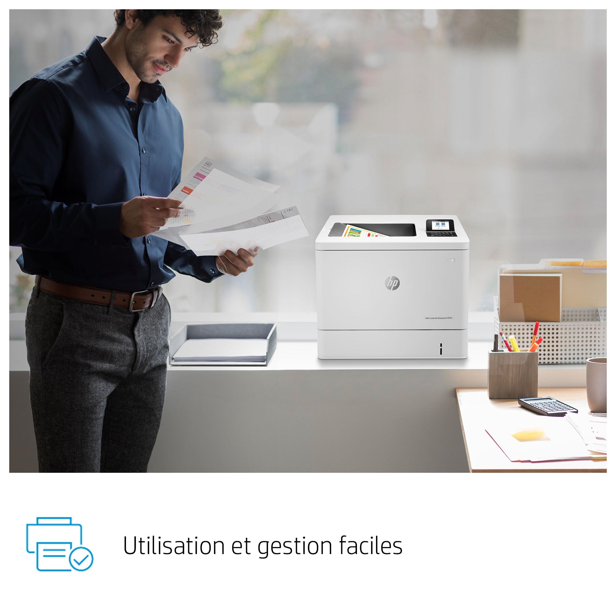 HP Color LaserJet Enterprise Imprimante M554dn, Imprimer, Impression USB en façade; Impression recto-verso