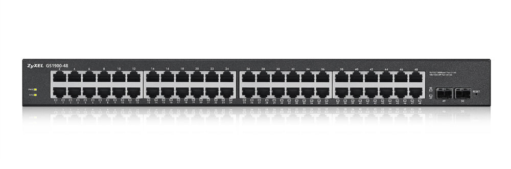 Zyxel GS1900-48-EU0102F commutateur réseau L2 Gigabit Ethernet (10/100/1000) Noir