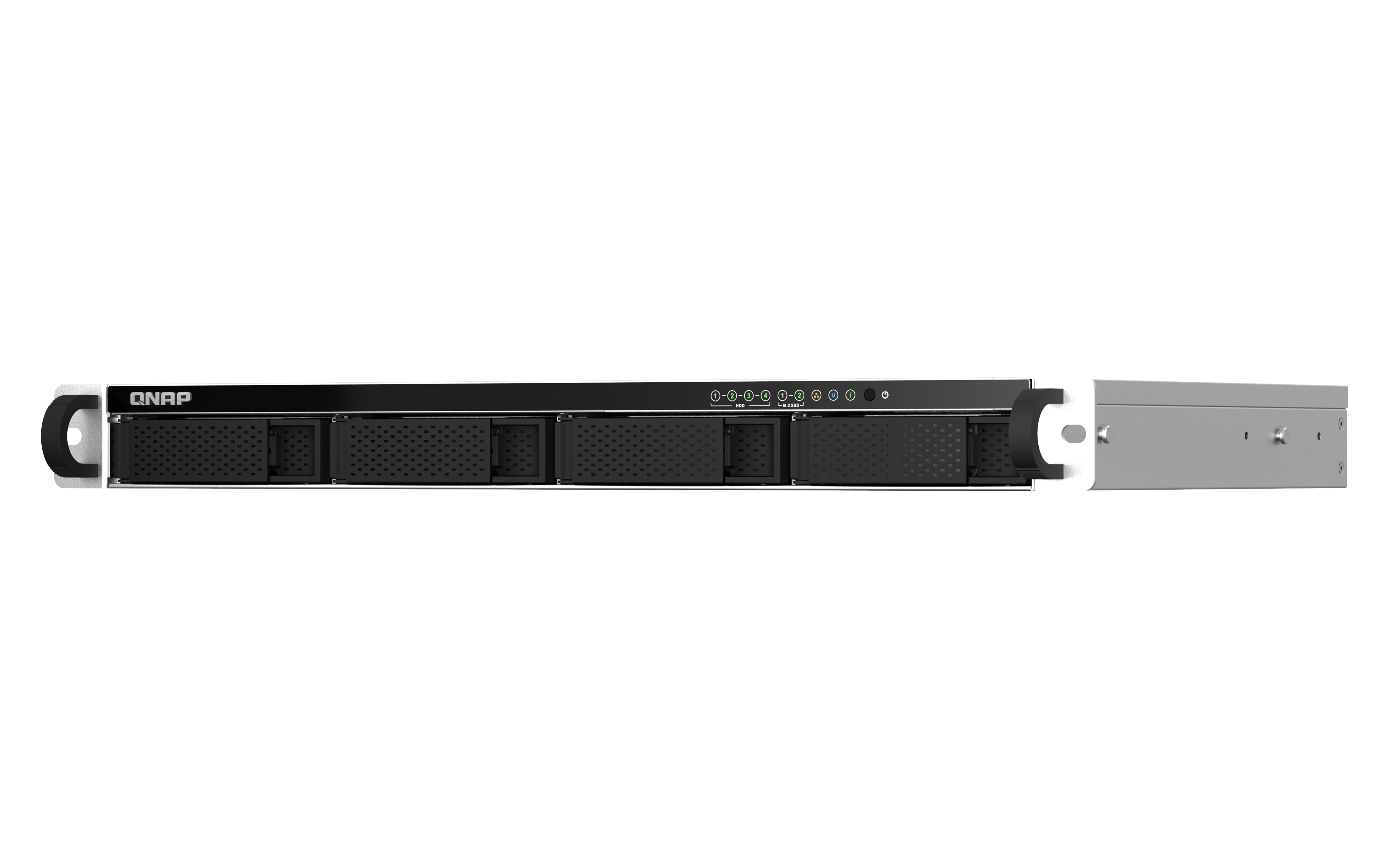 QNAP TS-464eU NAS Rack (1 U) Intel® Celeron® N5095 8 Go DDR4 0 To QNAP Turbo System Aluminium, Noir