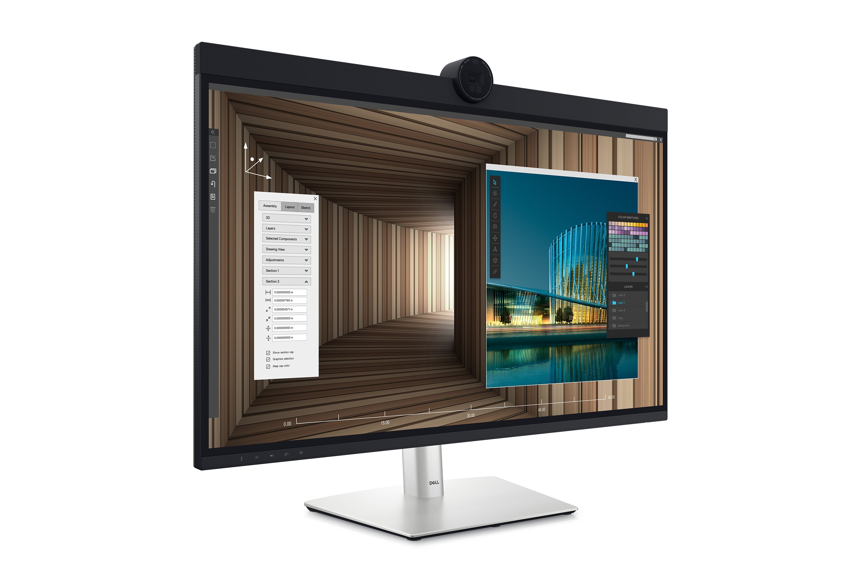DELL UltraSharp U3224KBA LED display 80 cm (31.5") 6144 x 3456 pixels 6K Ultra HD LCD Noir, Argent