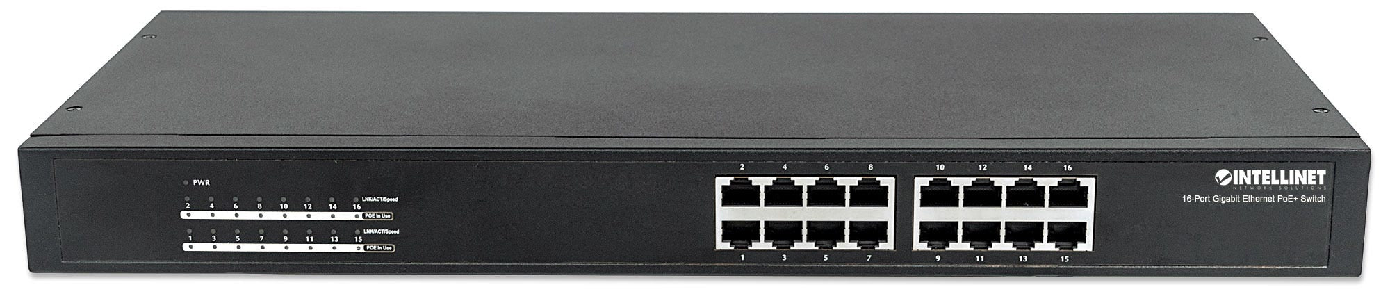 Intellinet 560993 commutateur réseau Non-géré L2 Gigabit Ethernet (10/100/1000) Connexion Ethernet, supportant l'alimentation via ce port (PoE) 1U Noir